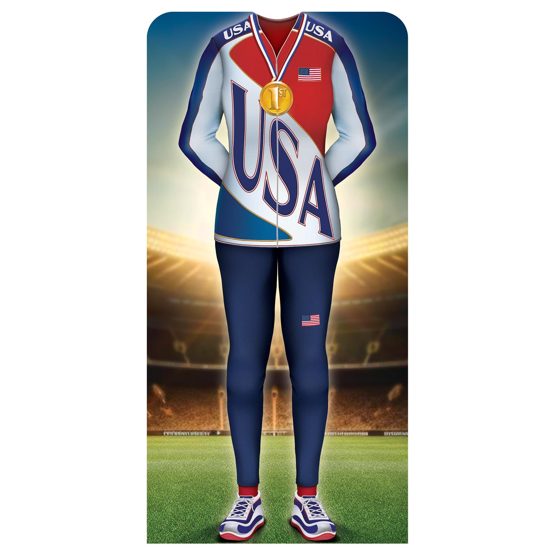 International Sprts Female Athlete Photo Prop Stand-Up Decoration