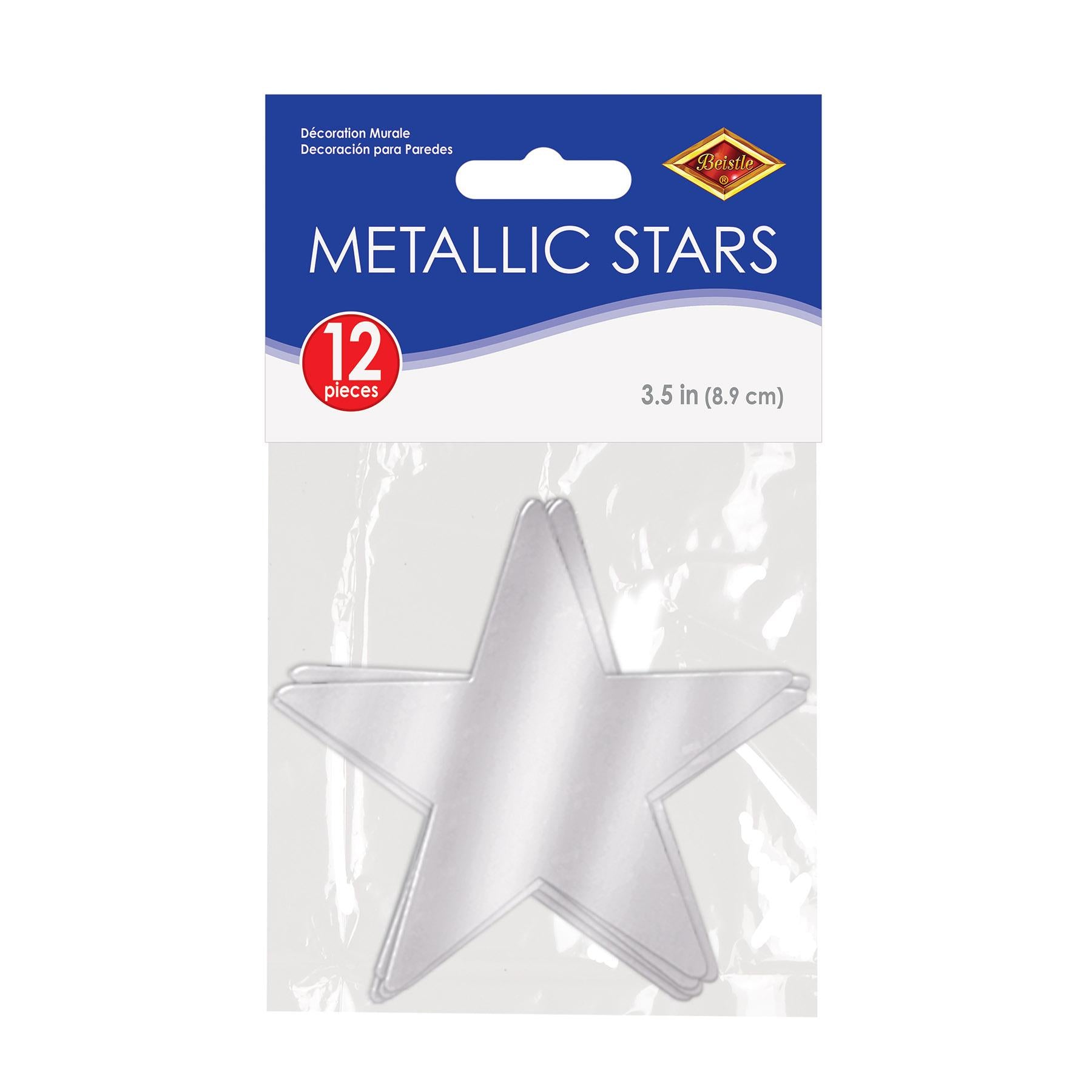 Beistle Metallic Star Party Cutouts silver (12/Pkg)