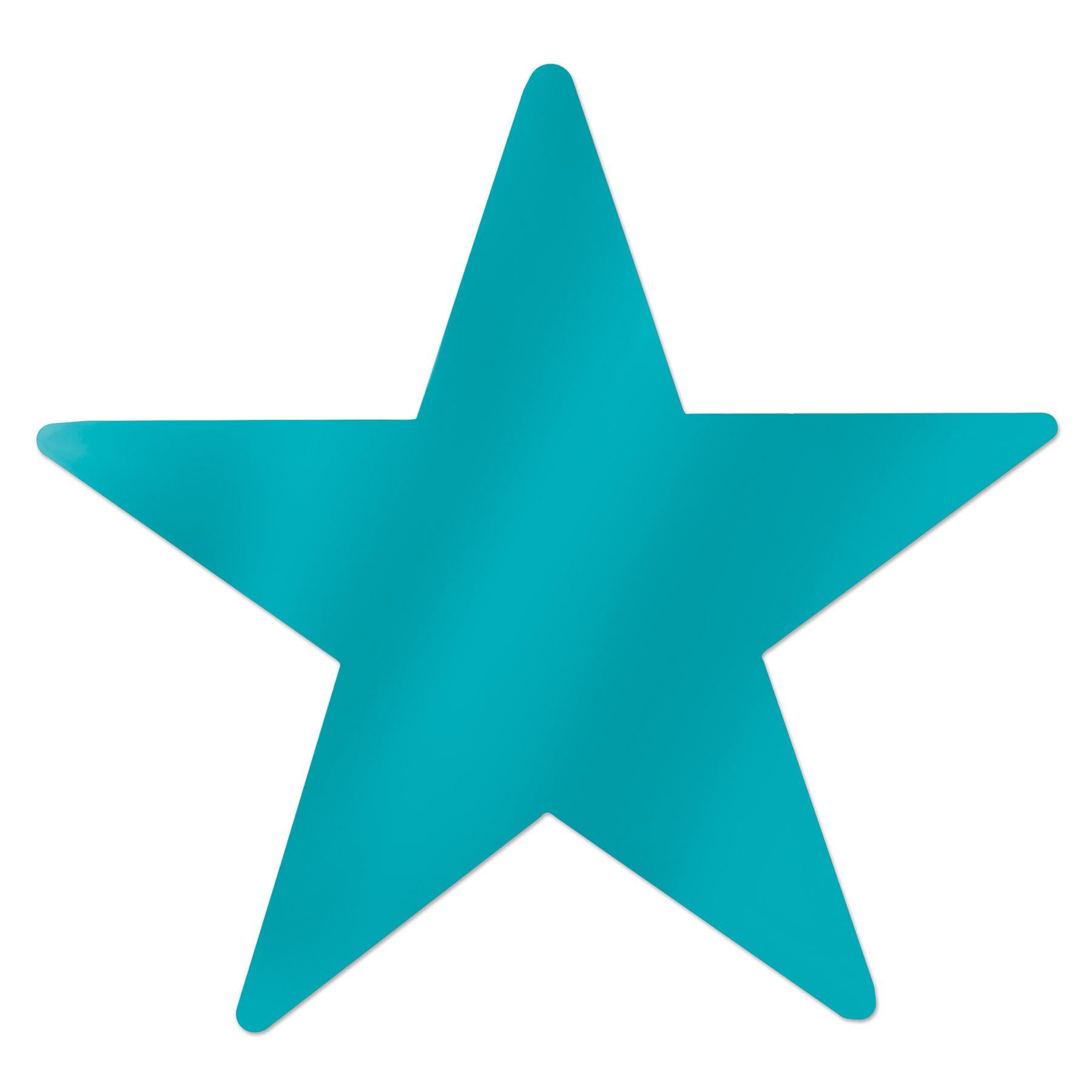 Beistle Metallic Star Party Cutouts turquoise (12/Pkg)