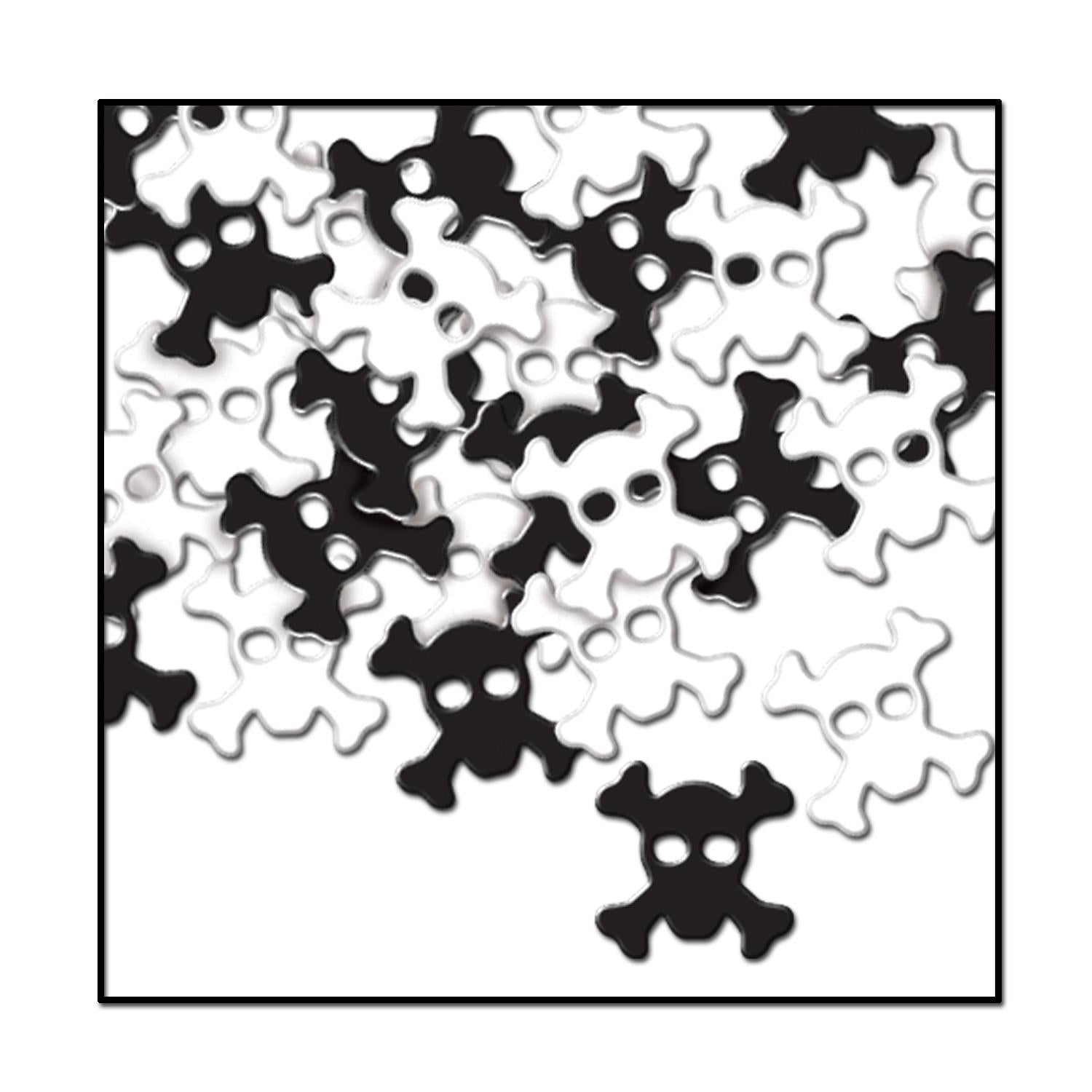 Confetti Skull & Crossbones Party Decorations black & white (1 Oz/Pkg)