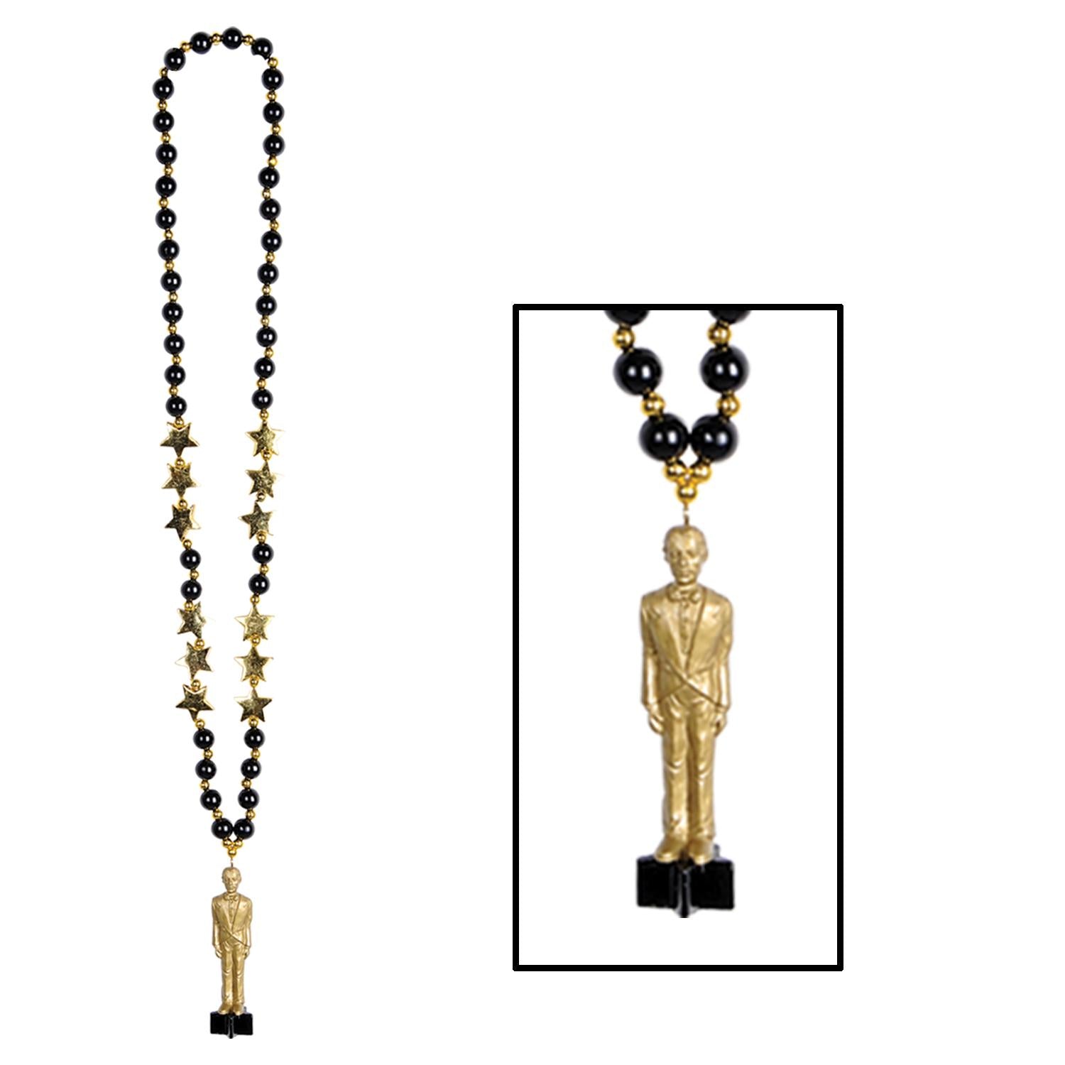 Beistle Party Bead Necklaces with Awards Night Statuette