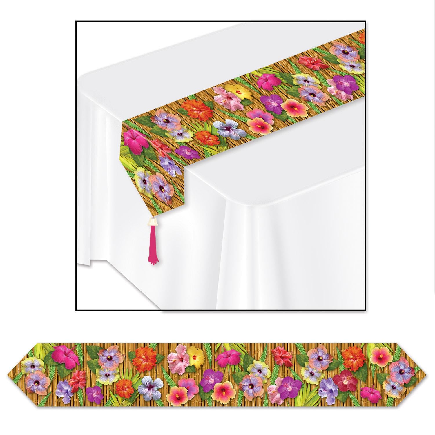 Beistle Printed Luau Paper Table Runner