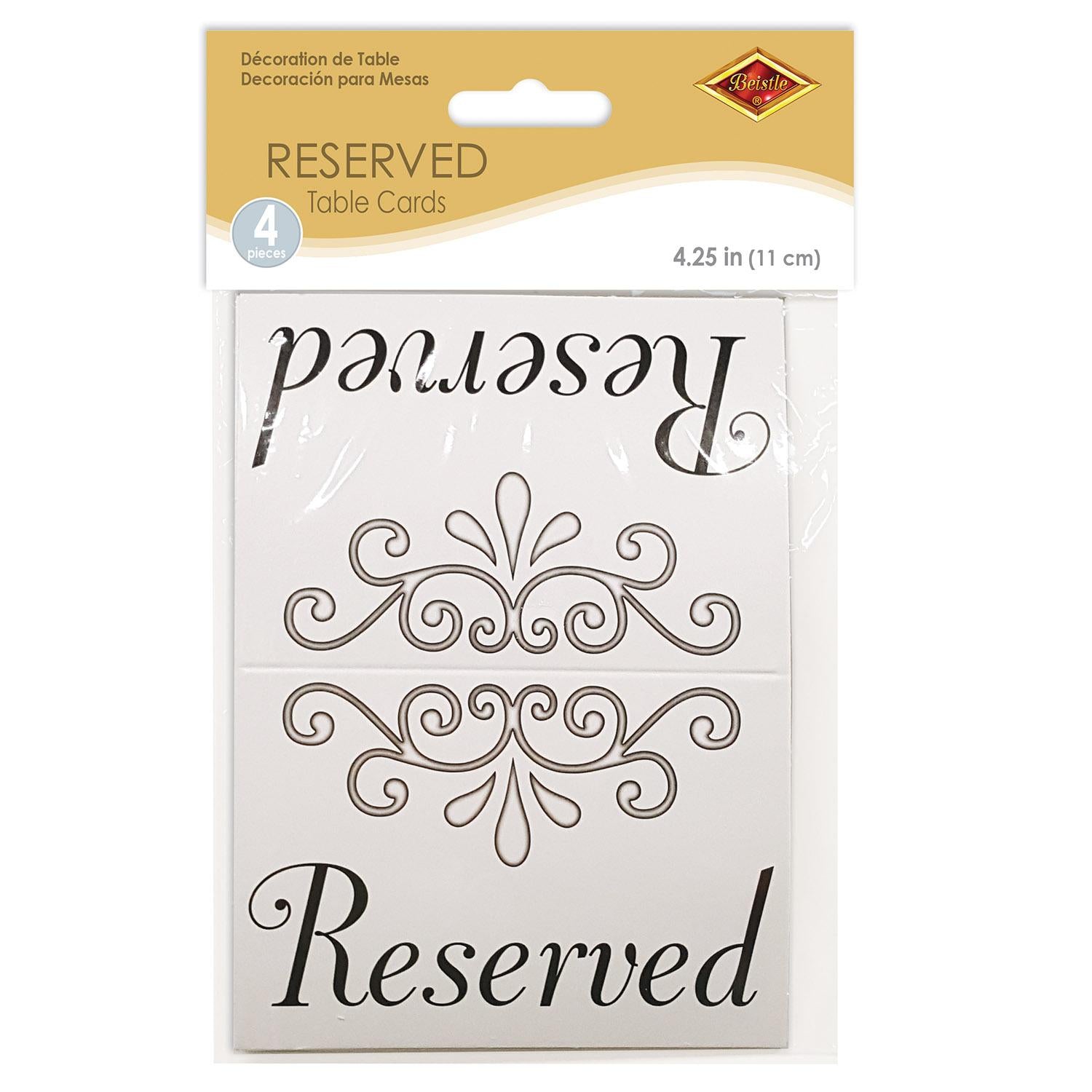 Beistle Reserved Table Cards (4/Pkg)