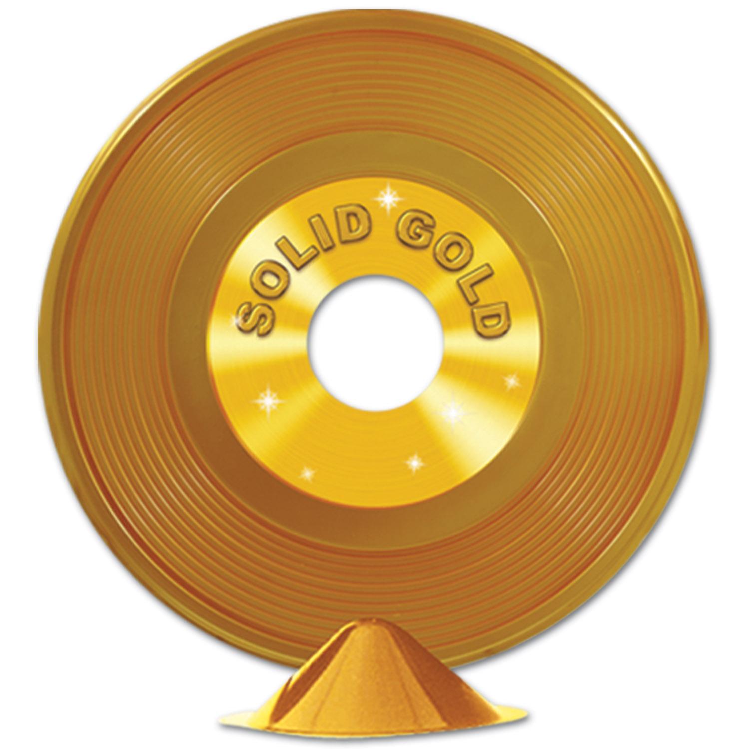 Beistle Gold Plastic Record Party Centerpiece