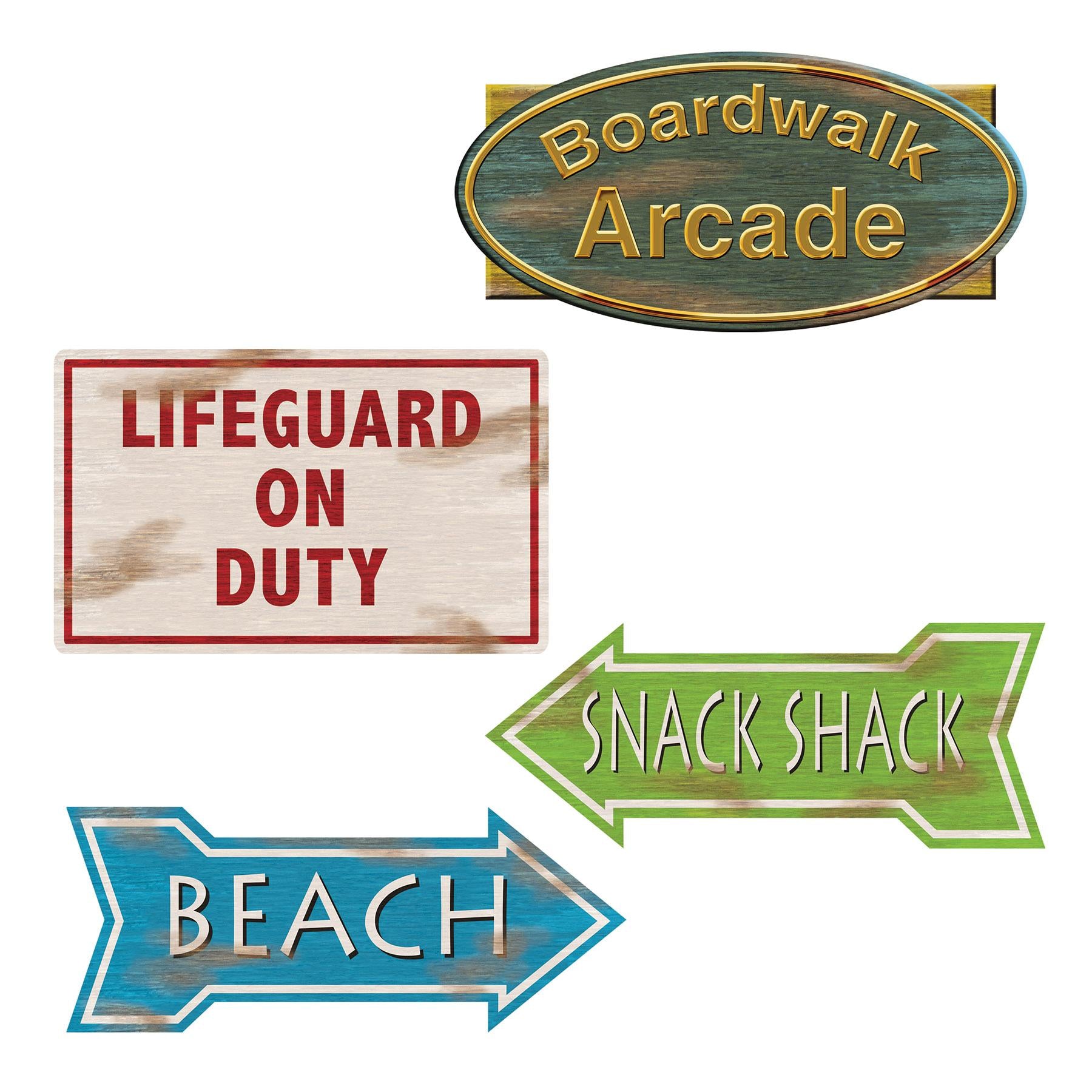 Beistle Luau Party Beach Sign Cutouts (4/Pkg)