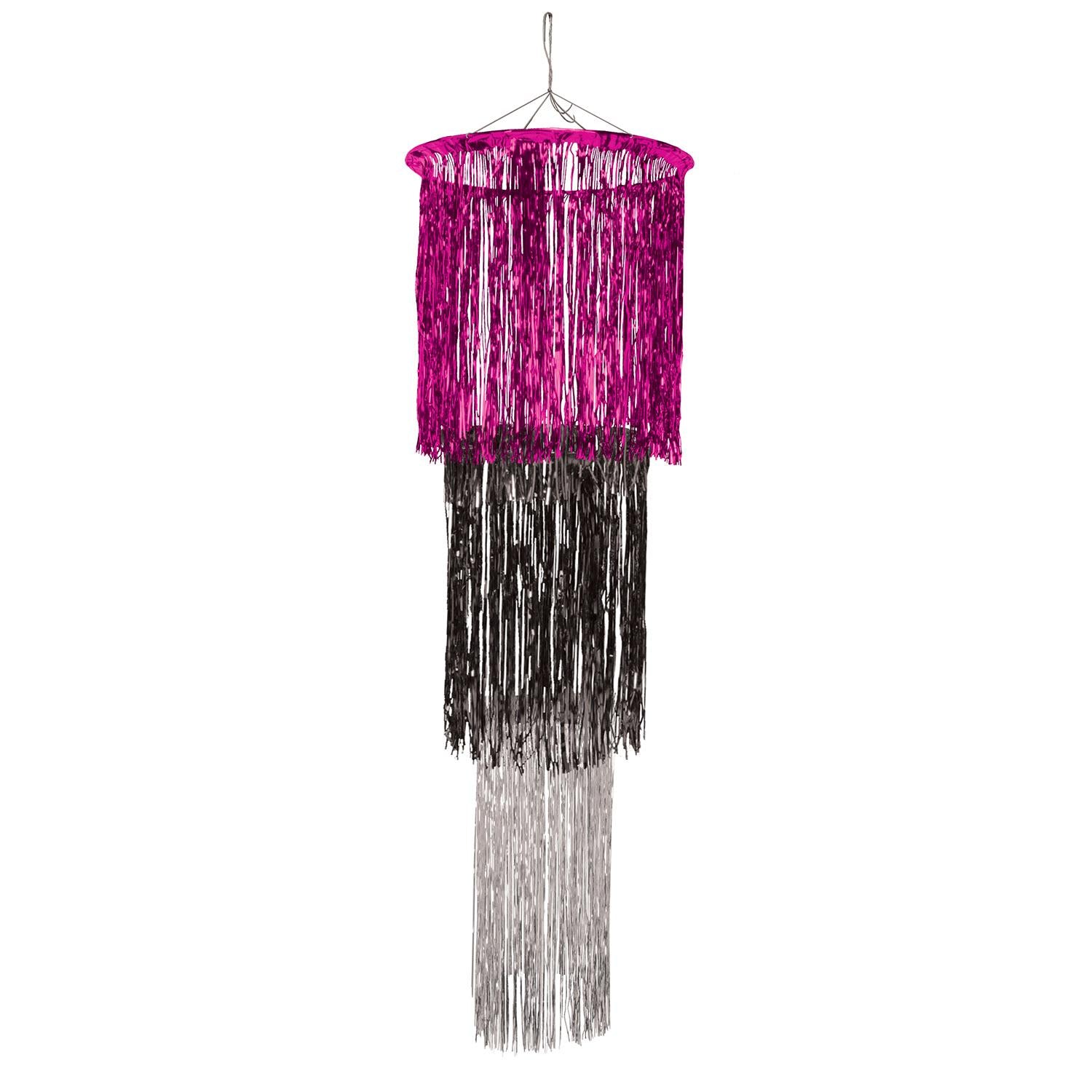 3-Tier (1-Ply) Shimmering Chandelier - cerise - black - silver