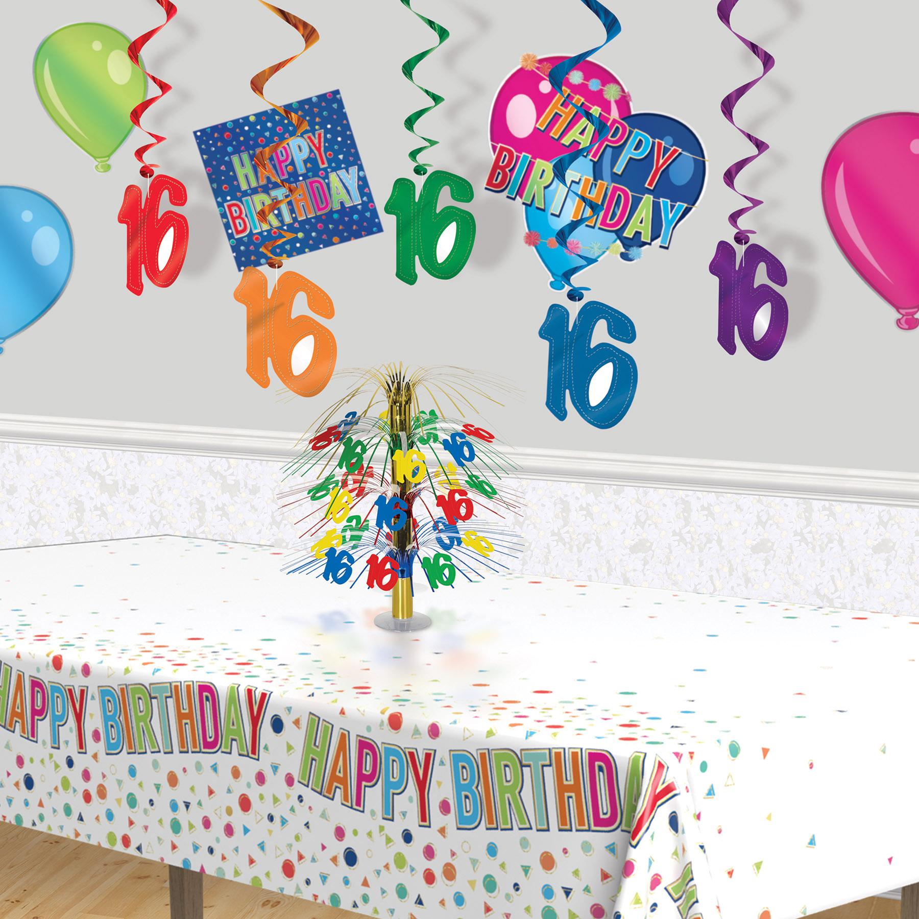 Beistle 16th Birthday Party Whirls Assorted Colors (5/Pkg)