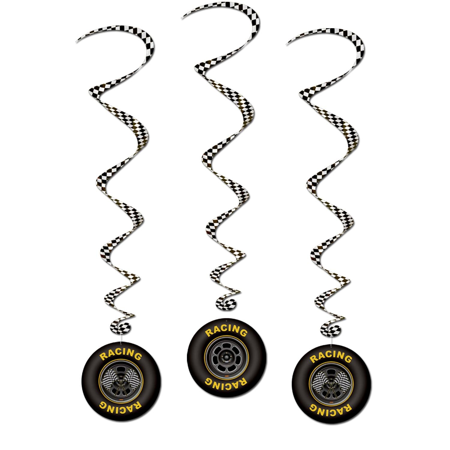 Beistle Racing Tire Party Whirls (3/Pkg)