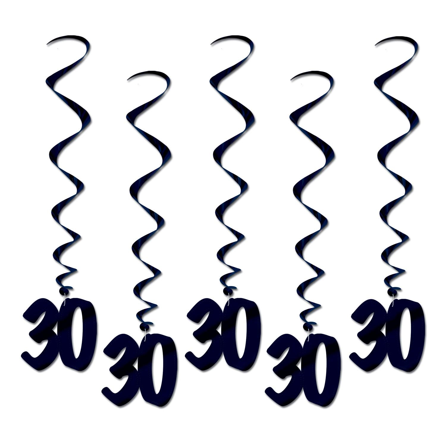 Beistle 30th Birthday Party Whirls (5/Pkg)