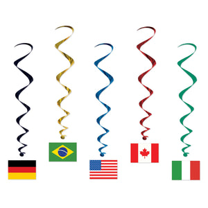 Beistle International Flag Party Whirls (5/Pkg)