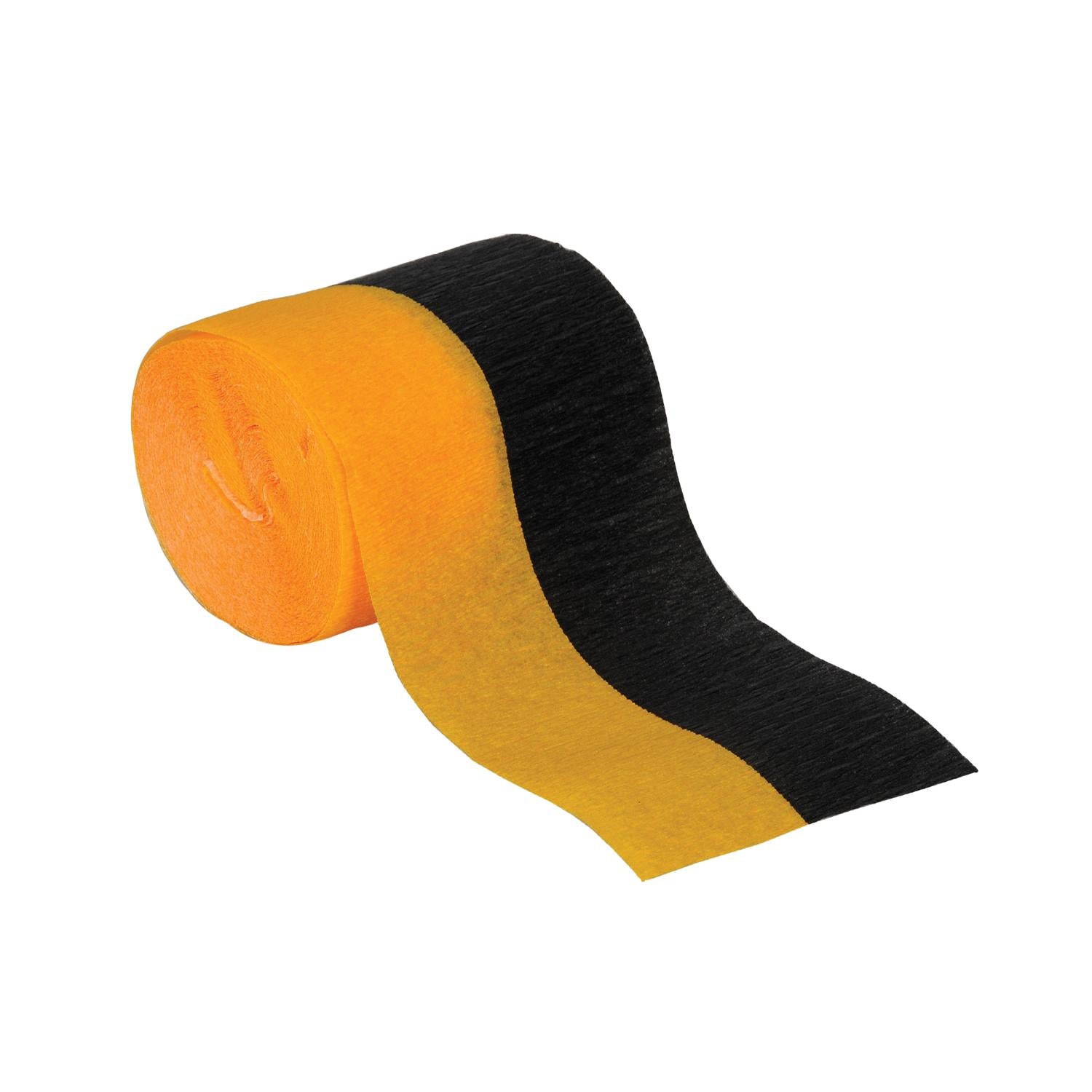 Beistle FR Black & Golden-Yellow Party Crepe Streamer