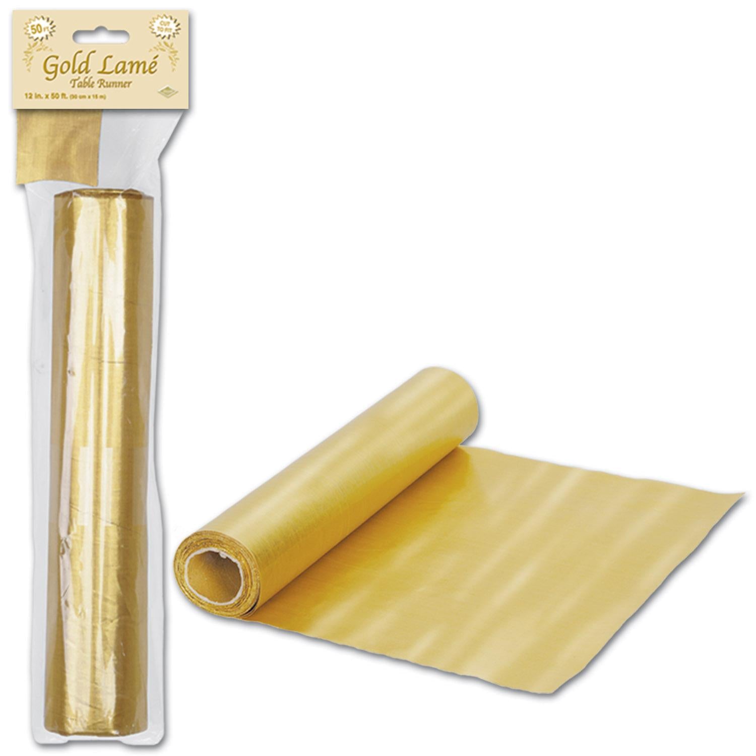 Beistle Lame Table Runner - gold - cut to length