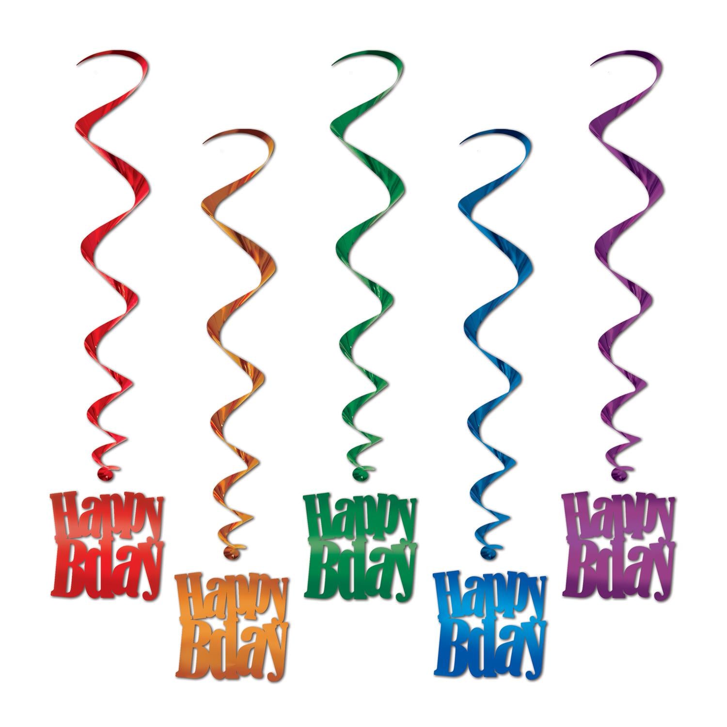 Beistle Happy Birthday Party Whirls (5/Pkg)