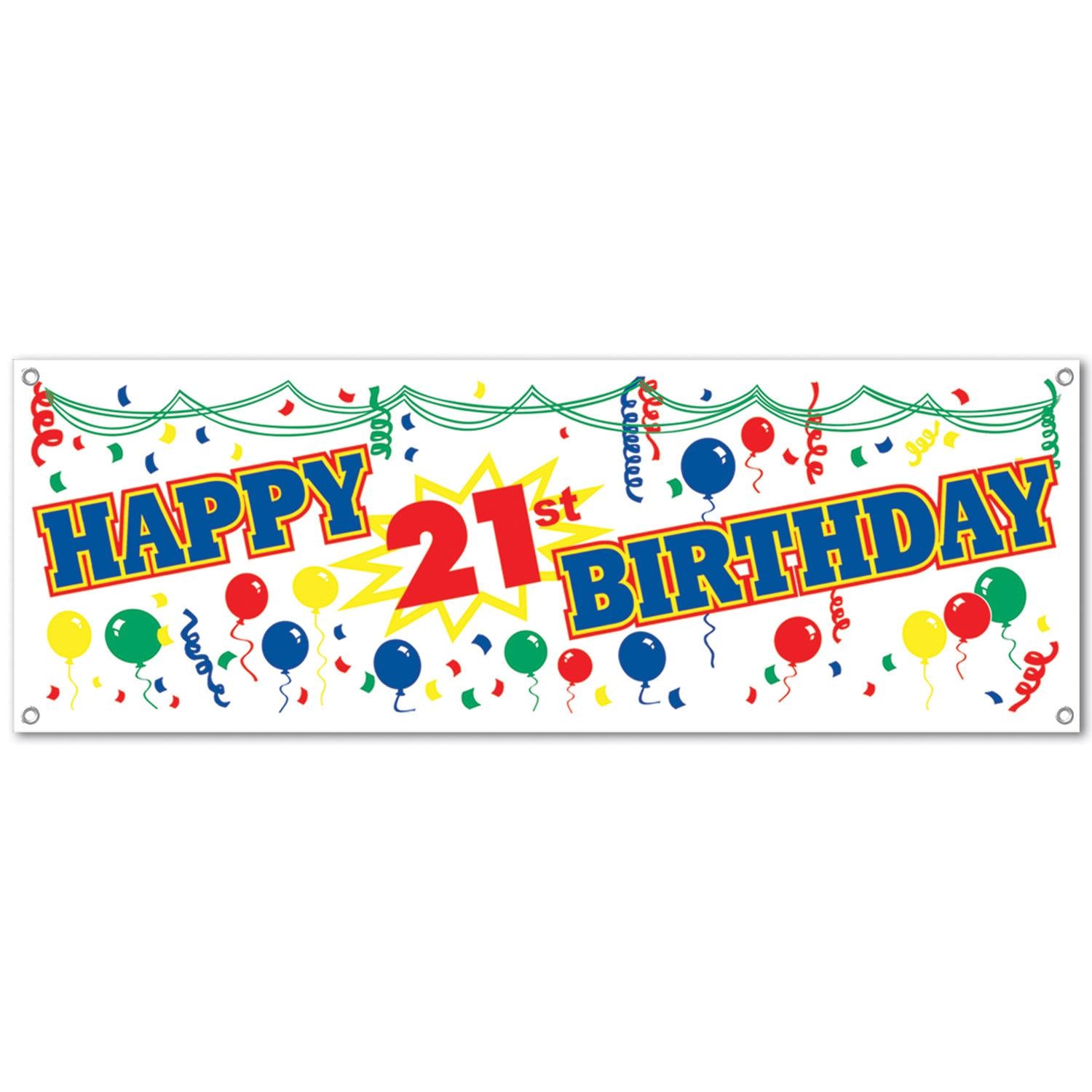 Beistle Happy 21st Birthday Party Sign Banner