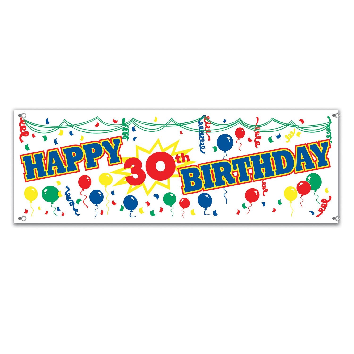 Beistle Happy 30th Birthday Party Sign Banner