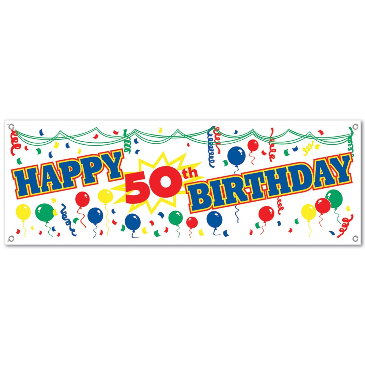 Beistle Happy 50th Birthday Party Sign Banner