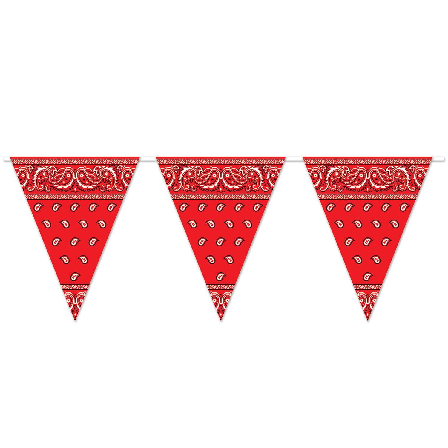 Beistle Red Bandana Party Pennant Banner