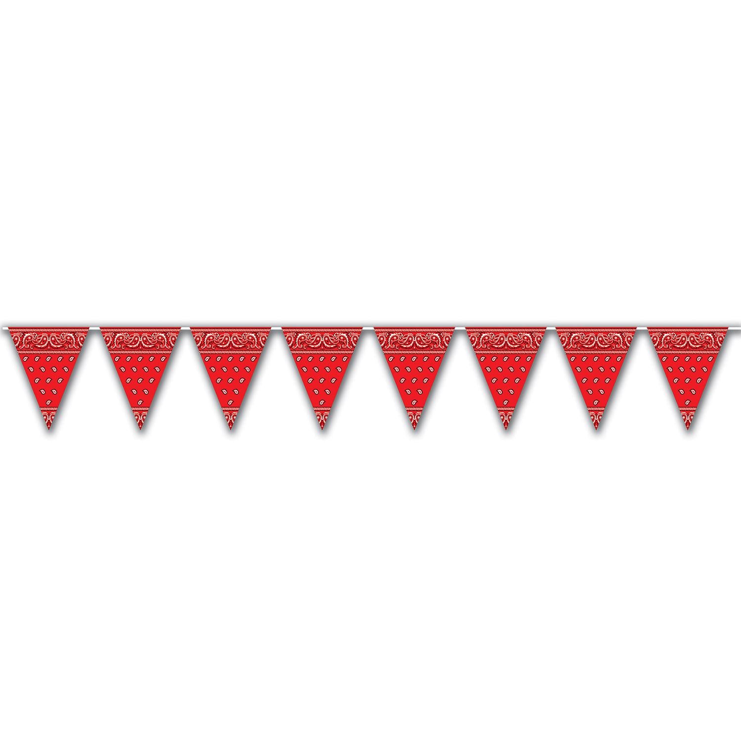 Beistle Red Bandana Party Pennant Banner