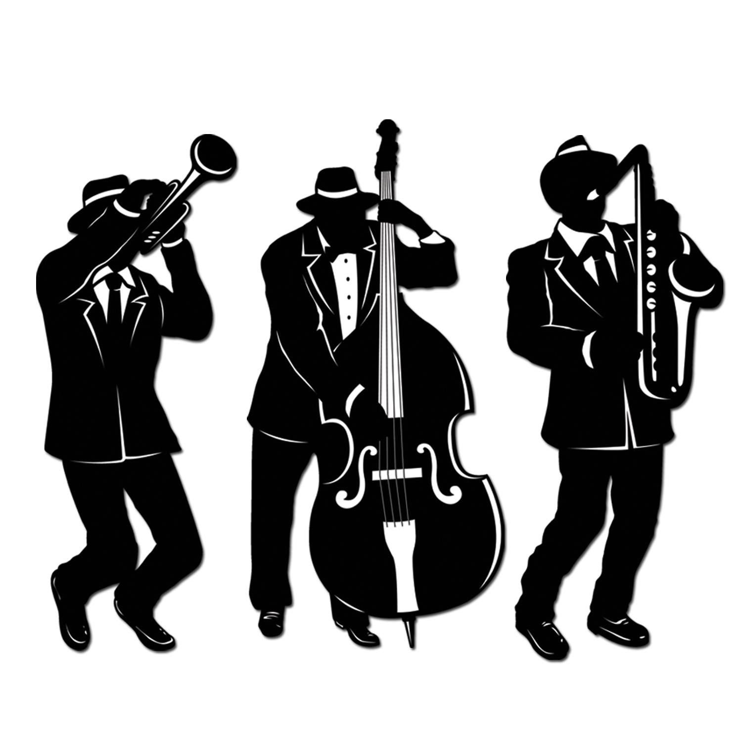 Beistle Mardi Gras Jazz Trio Silhouettes (3/Pkg)