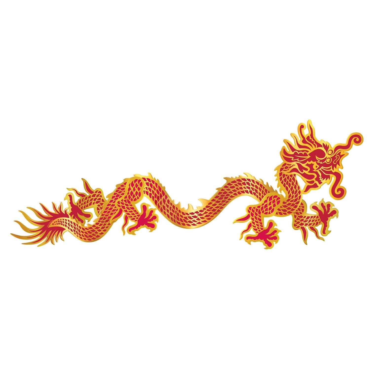 Red and Gold- Beistle Jointed Dragon Party Decoration