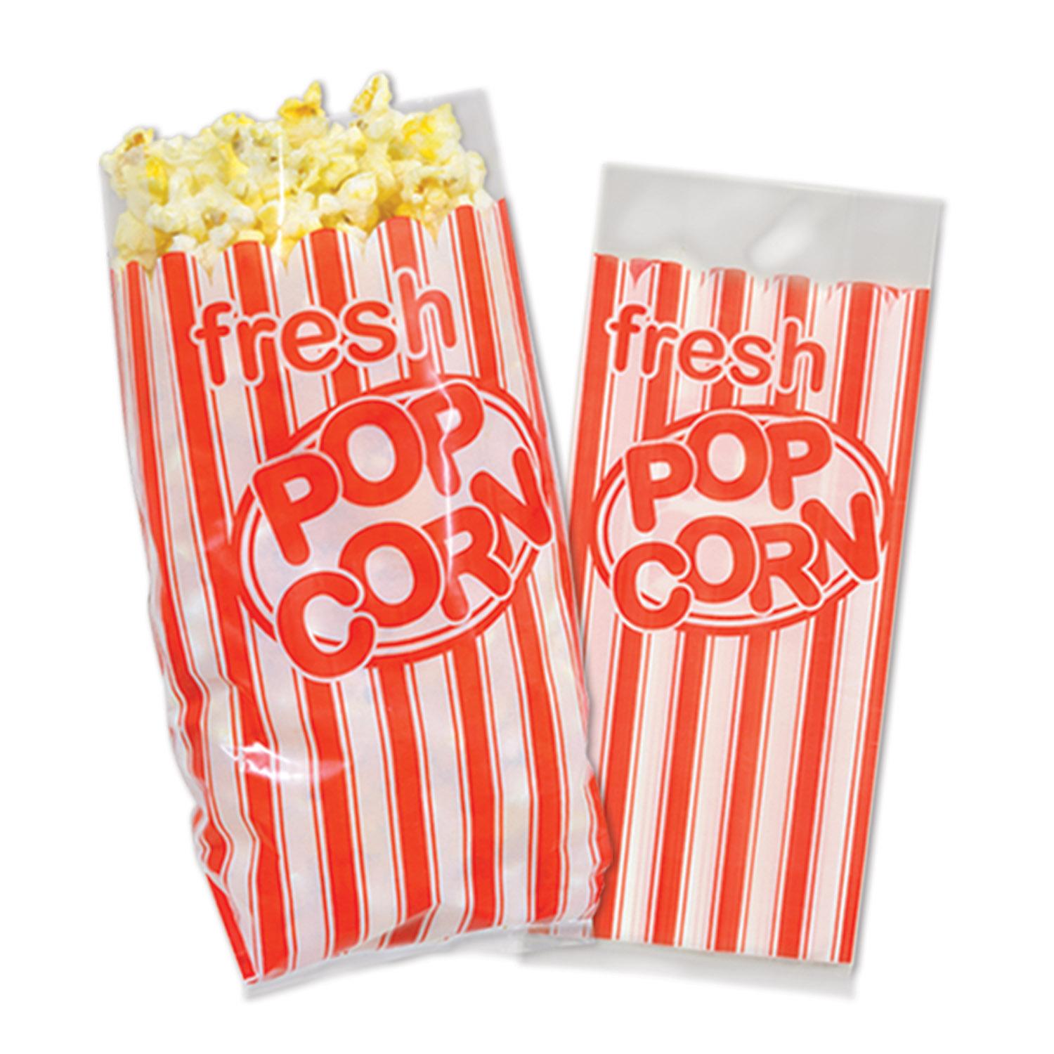 Beistle Plastic Popcorn Party Bags (Pack of 25)