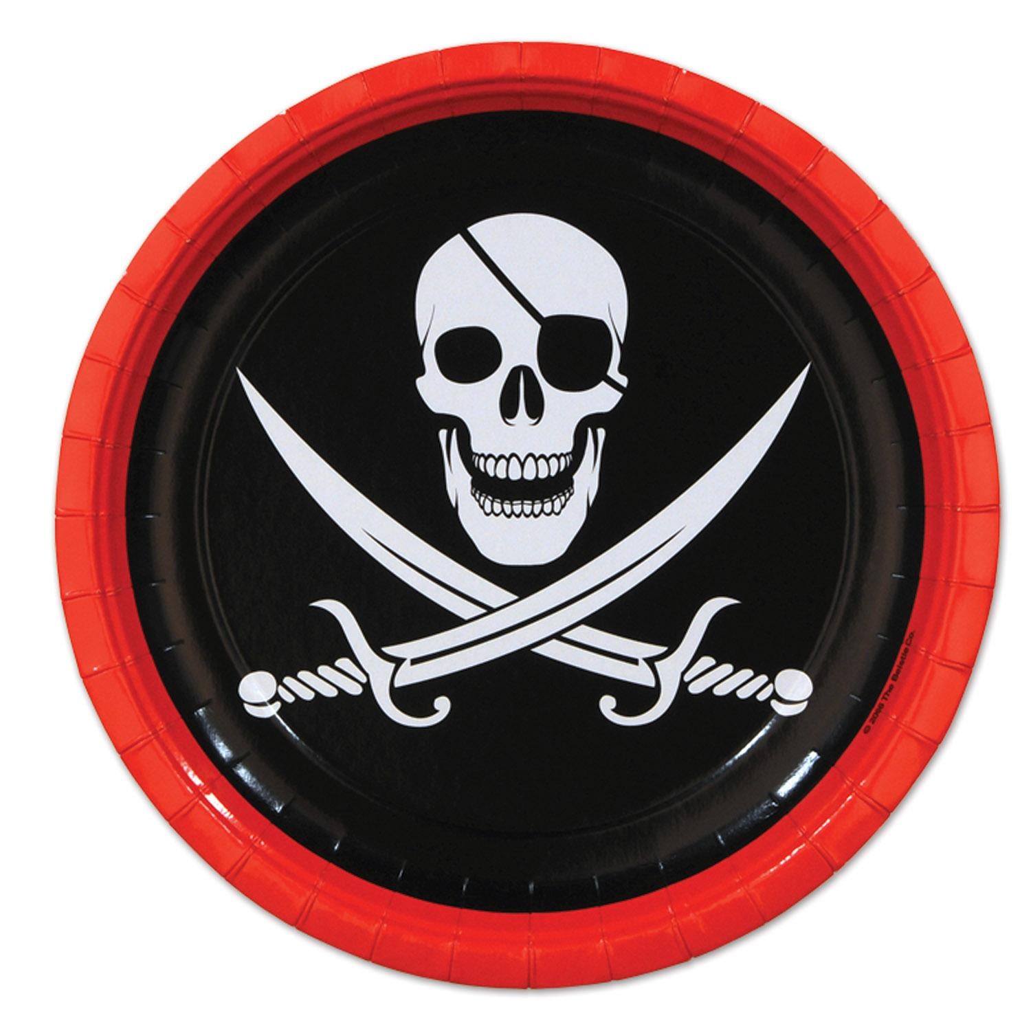 Beistle Pirate Party Paper Plates 9 inch, 8/Pkg