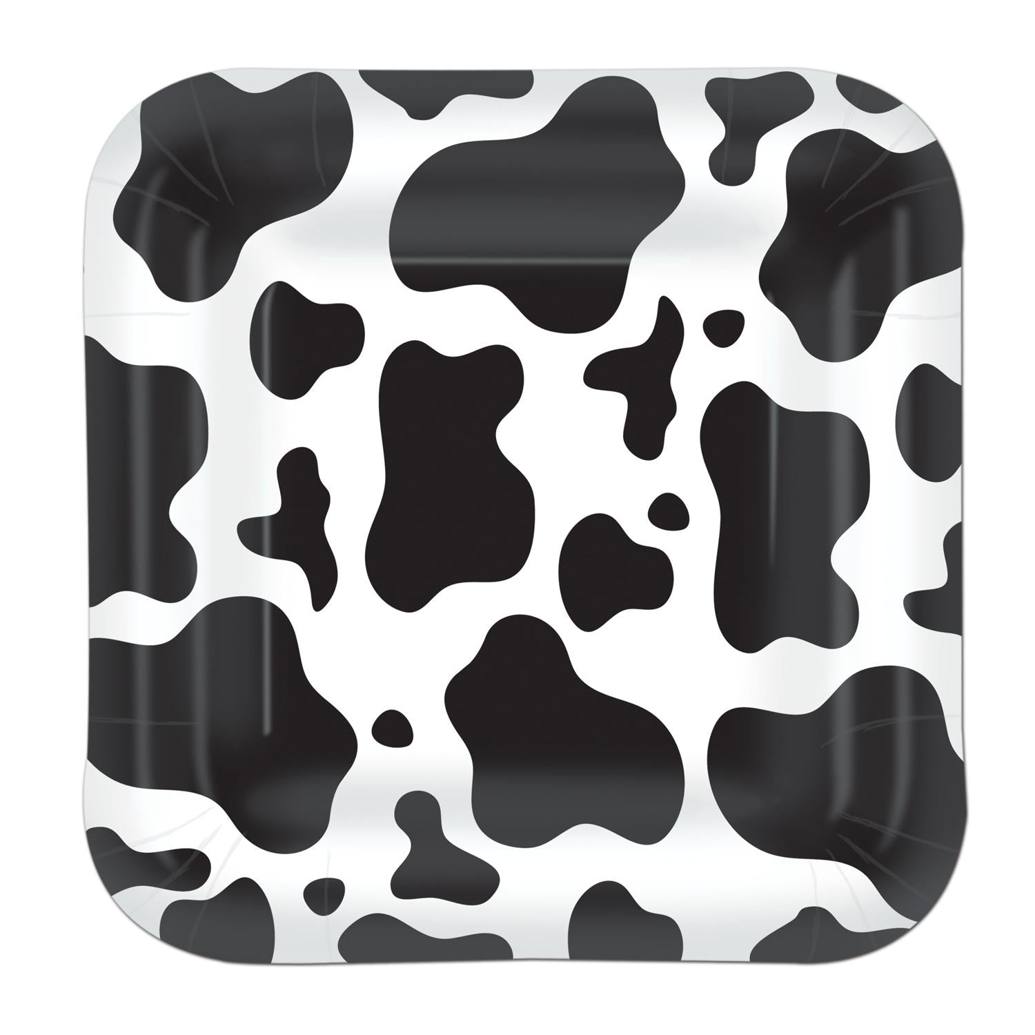 Beistle Cow Print Party Paper Plates 9 inch, 8/Pkg (8/Pkg)