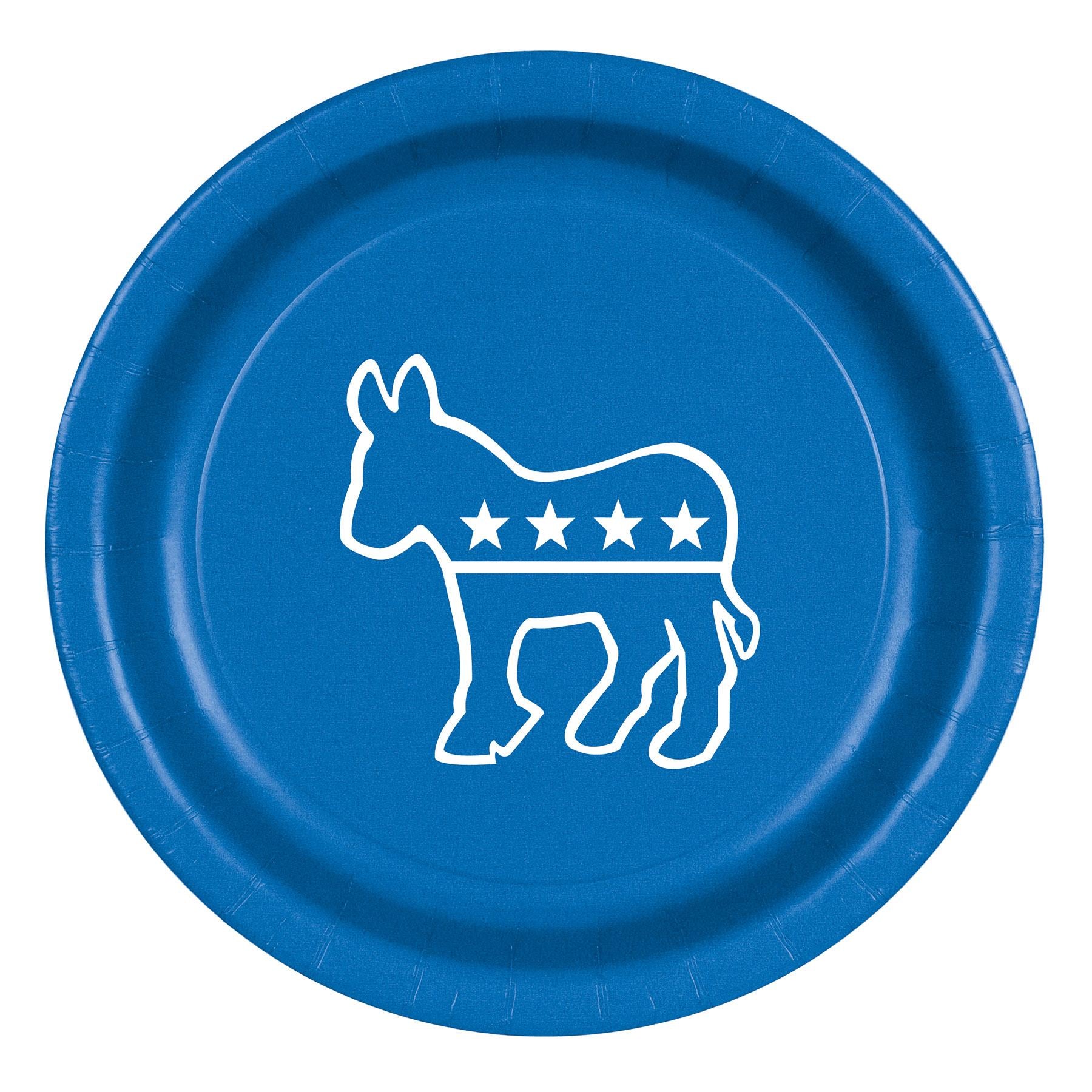 Democratic Party Plates Blue Paper Plates 9 inch (8/Pkg)