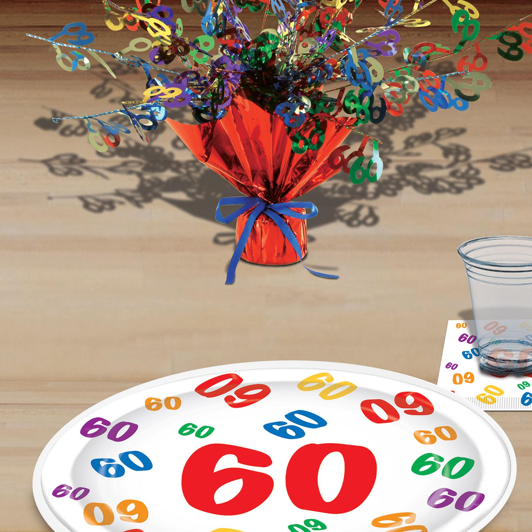 Beistle 60th Birthday Party Paper Plates 9 inch, 8/Pkg