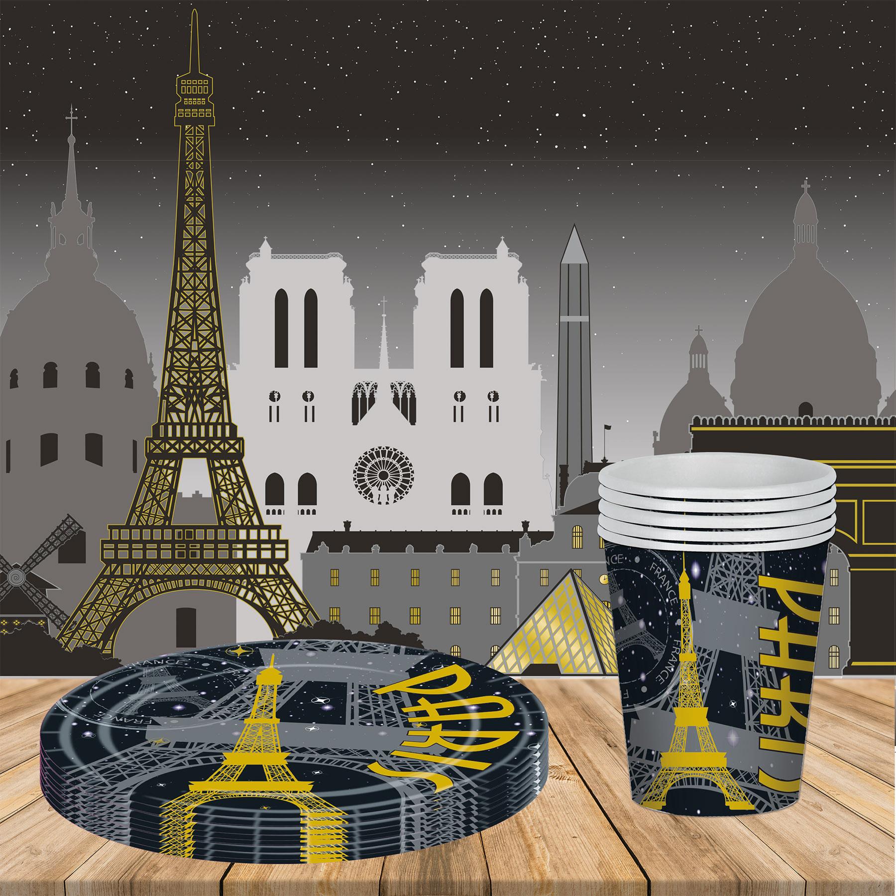 Beistle Paris Theme Party Paper Plates 9 inch, 8/Pkg