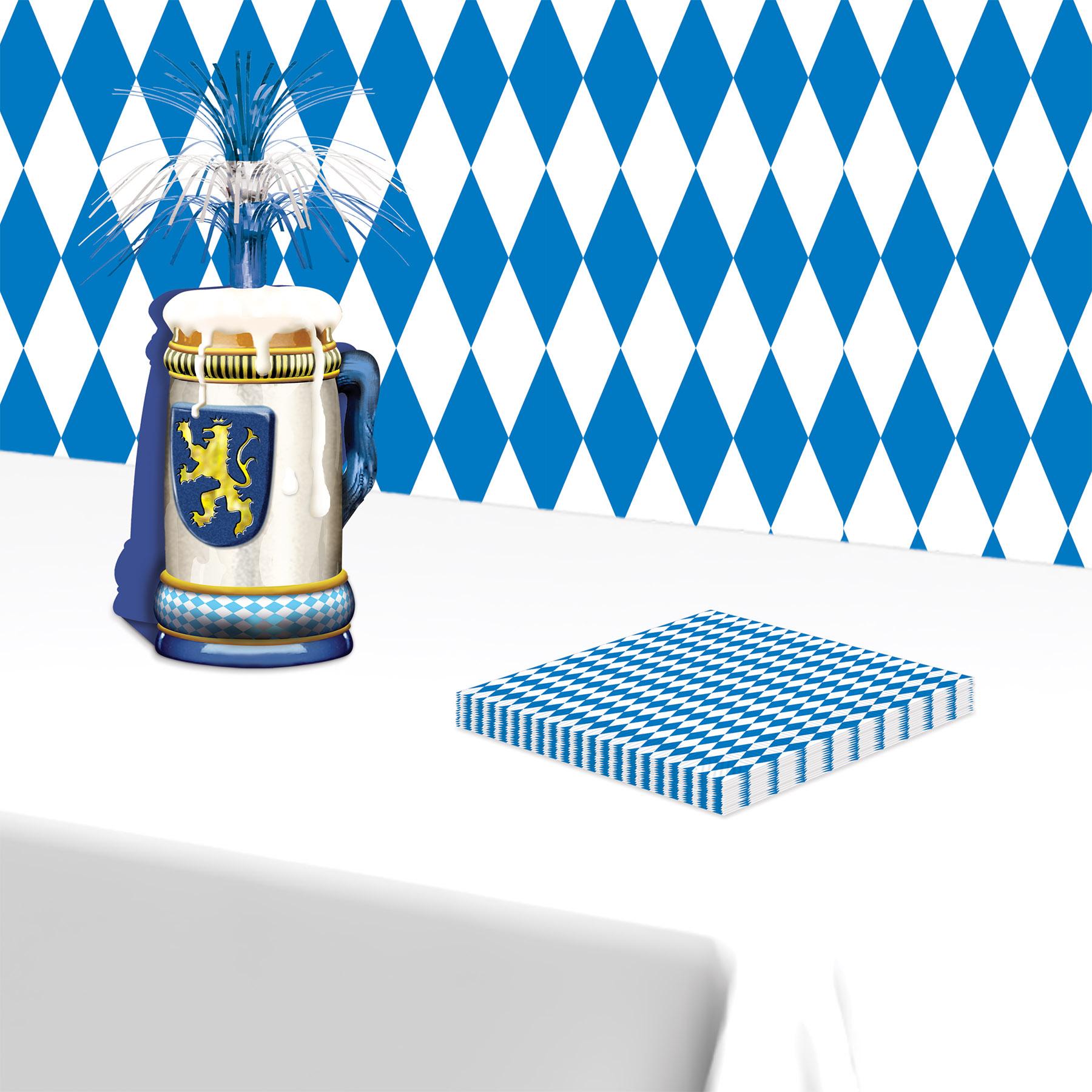 Beistle Oktoberfest Blue & White Luncheon Napkins (16/Pkg)