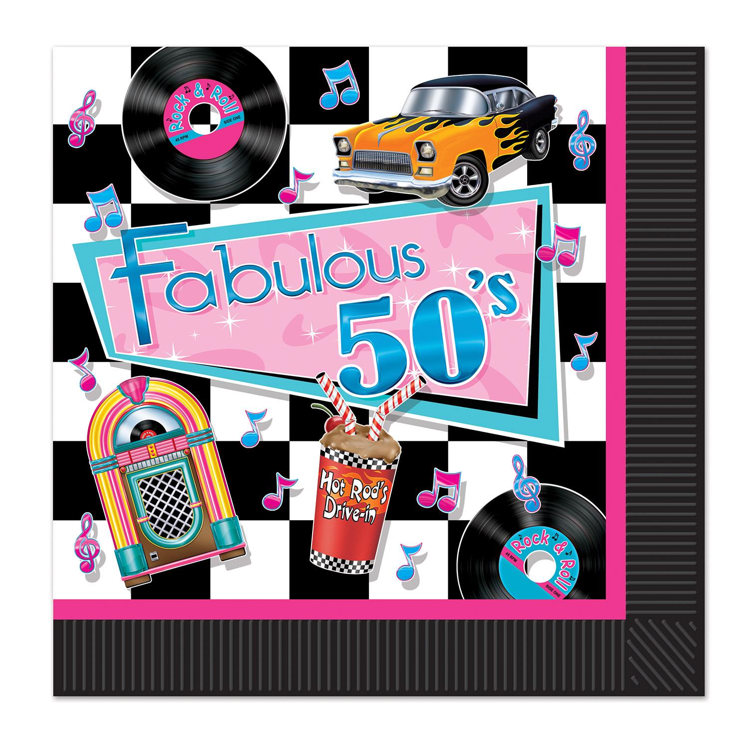 Beistle Fabulous 50's Party Luncheon Napkins (16/Pkg)