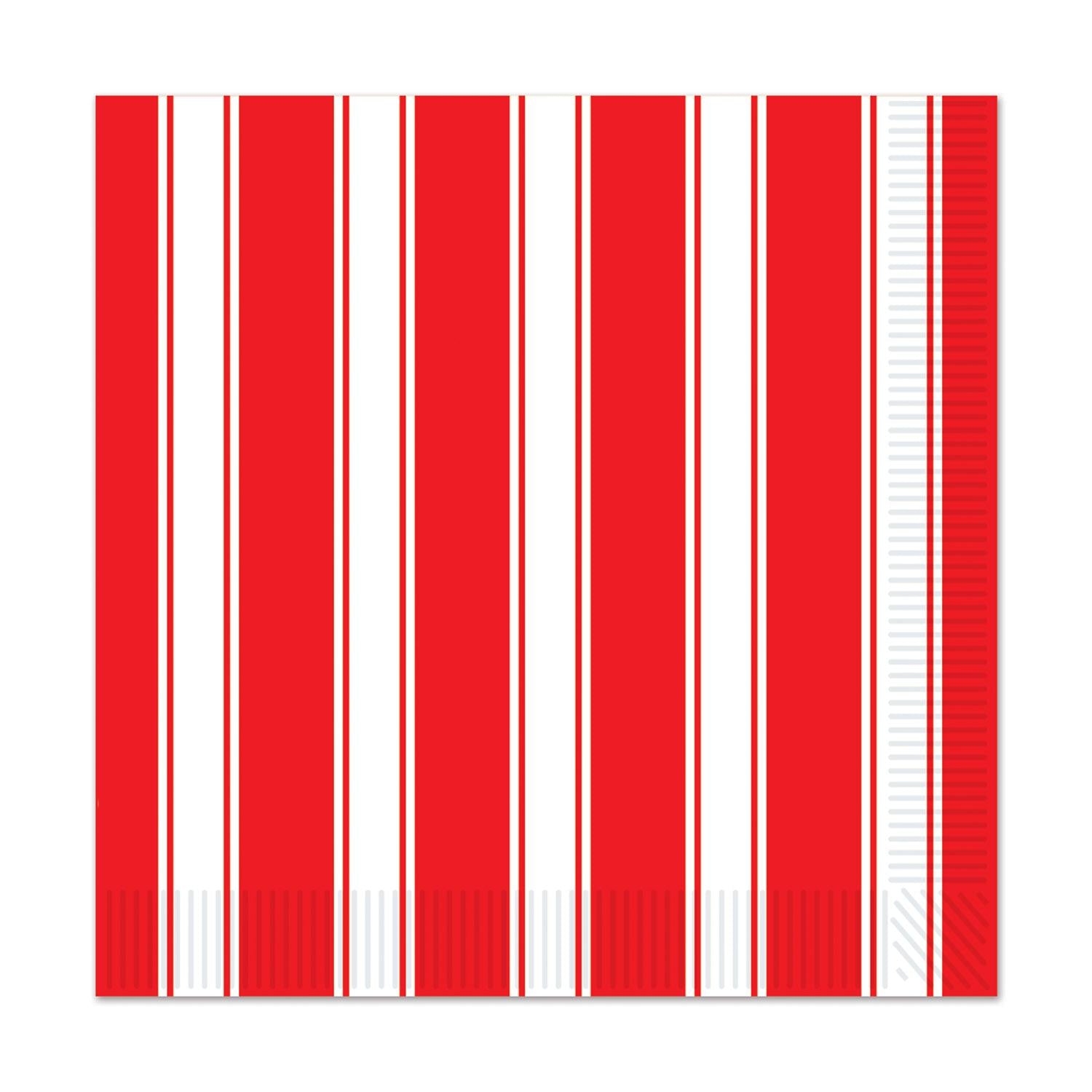 Beistle Red & White Stripes Party Luncheon Napkins (16/Pkg)