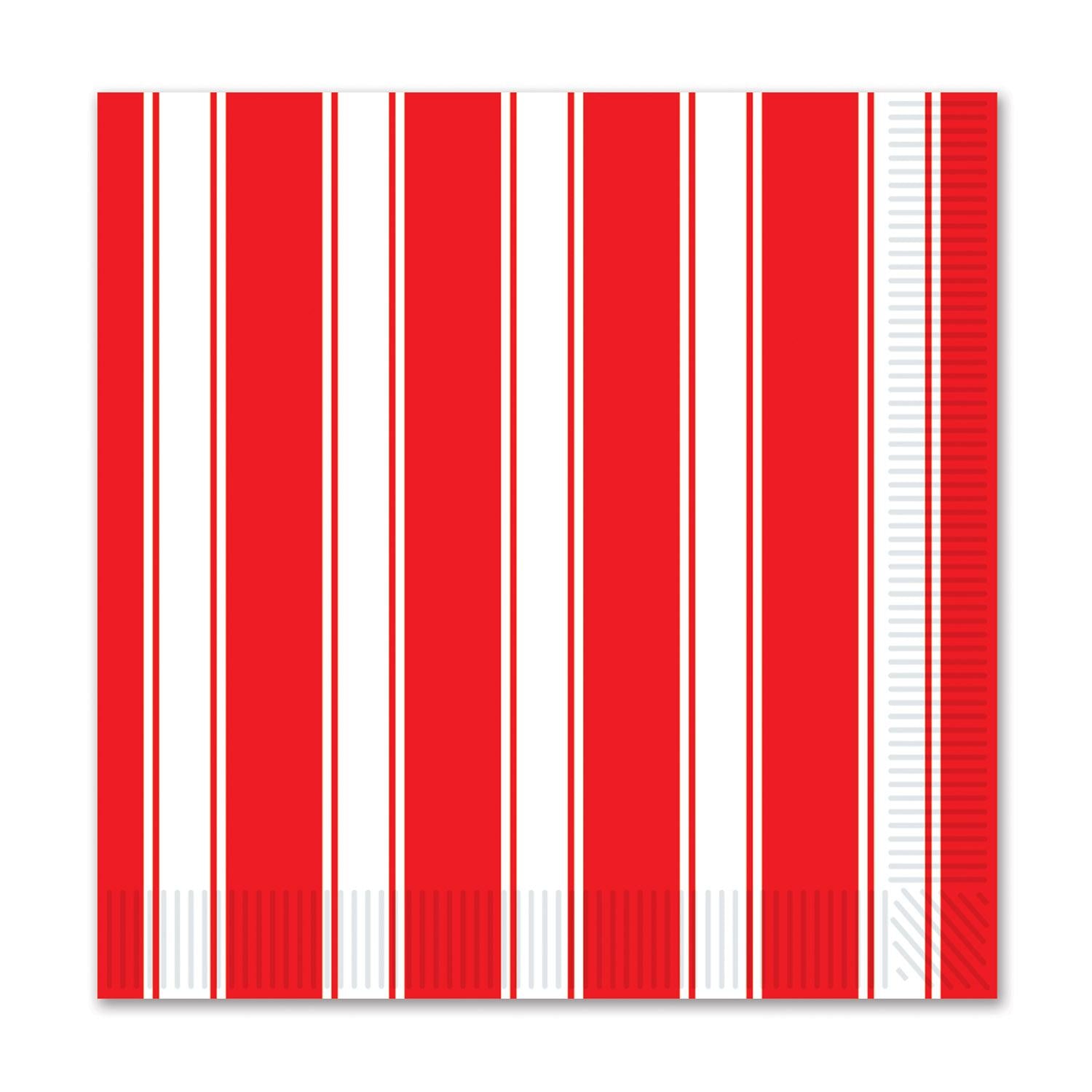 Beistle Red & White Stripes Party Beverage Napkins (16/Pkg)