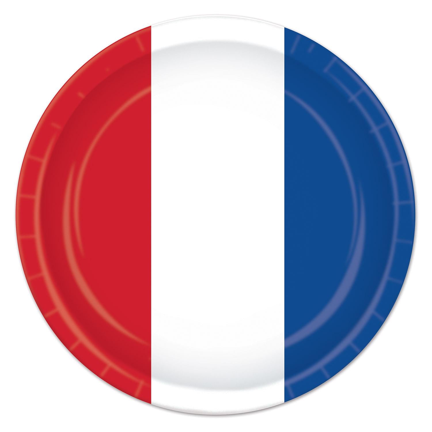 Red white and store blue paper plates