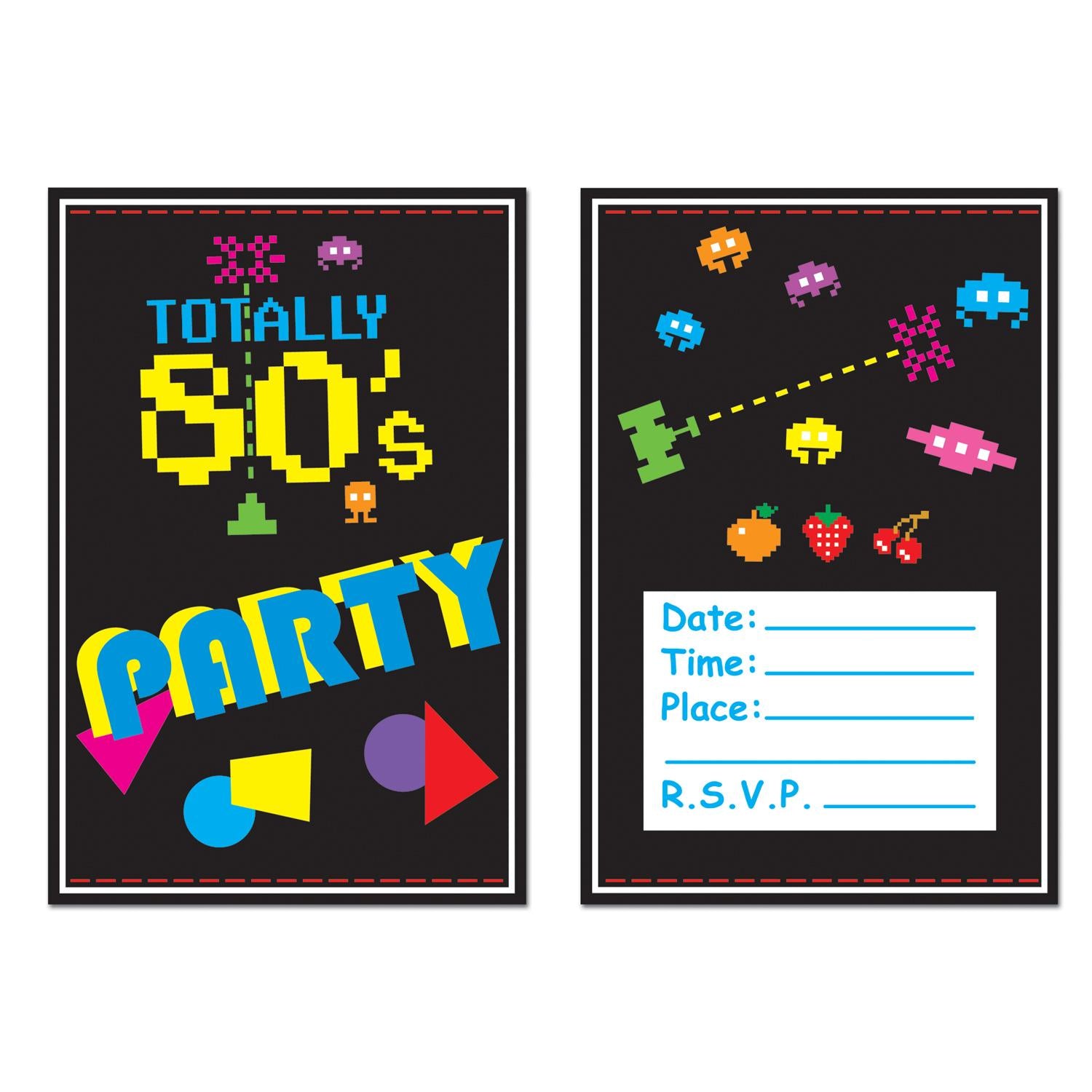 Beistle 80's Party Invitations (8/Pkg)