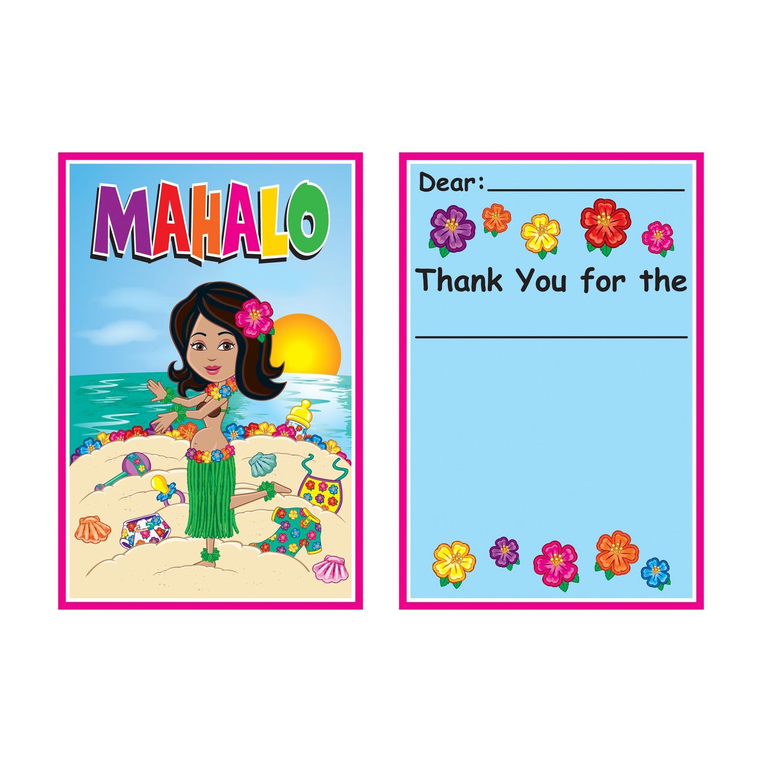 Beistle Hula Baby Thank You Notes (8/Pkg)