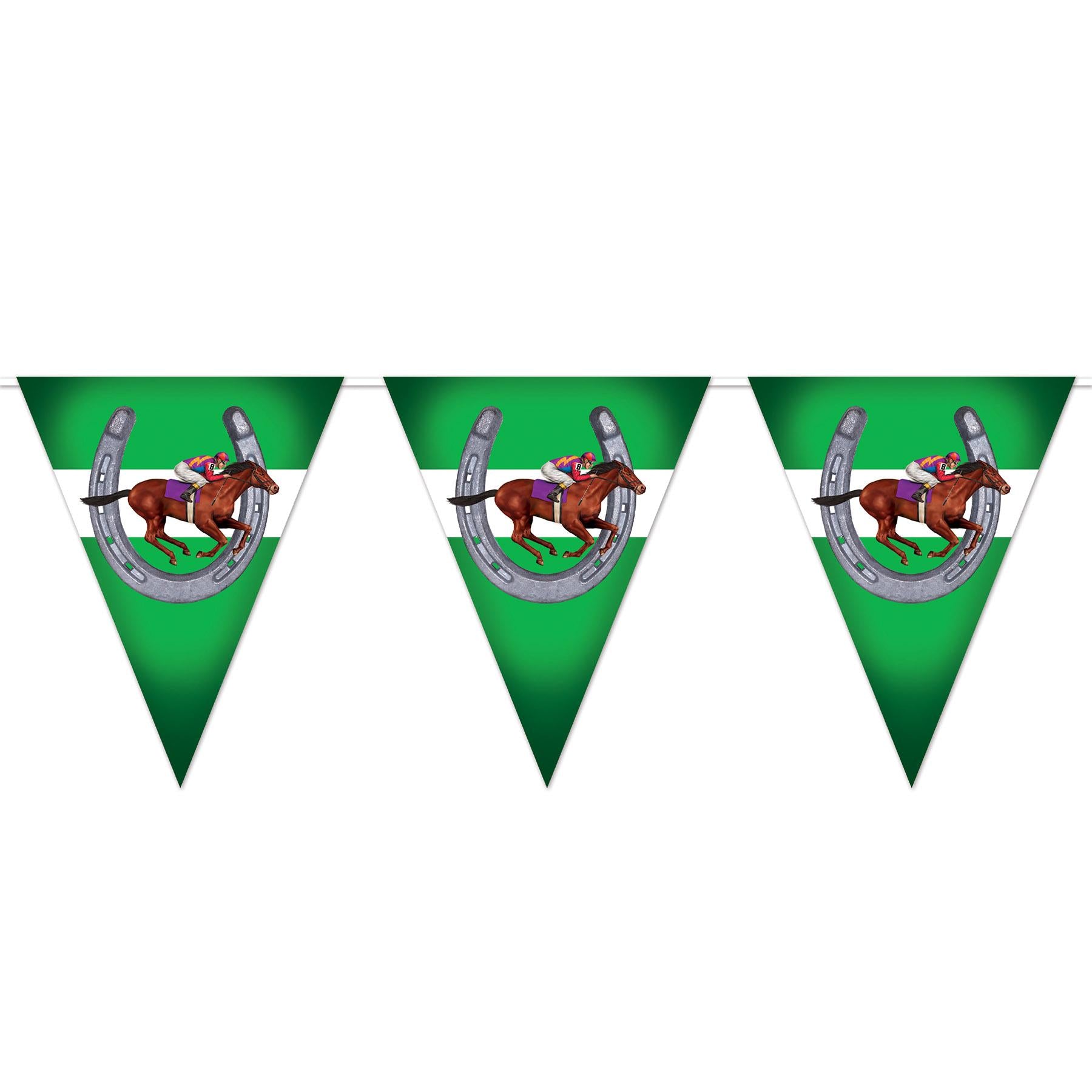 Beistle Horse Racing Party Pennant Banner