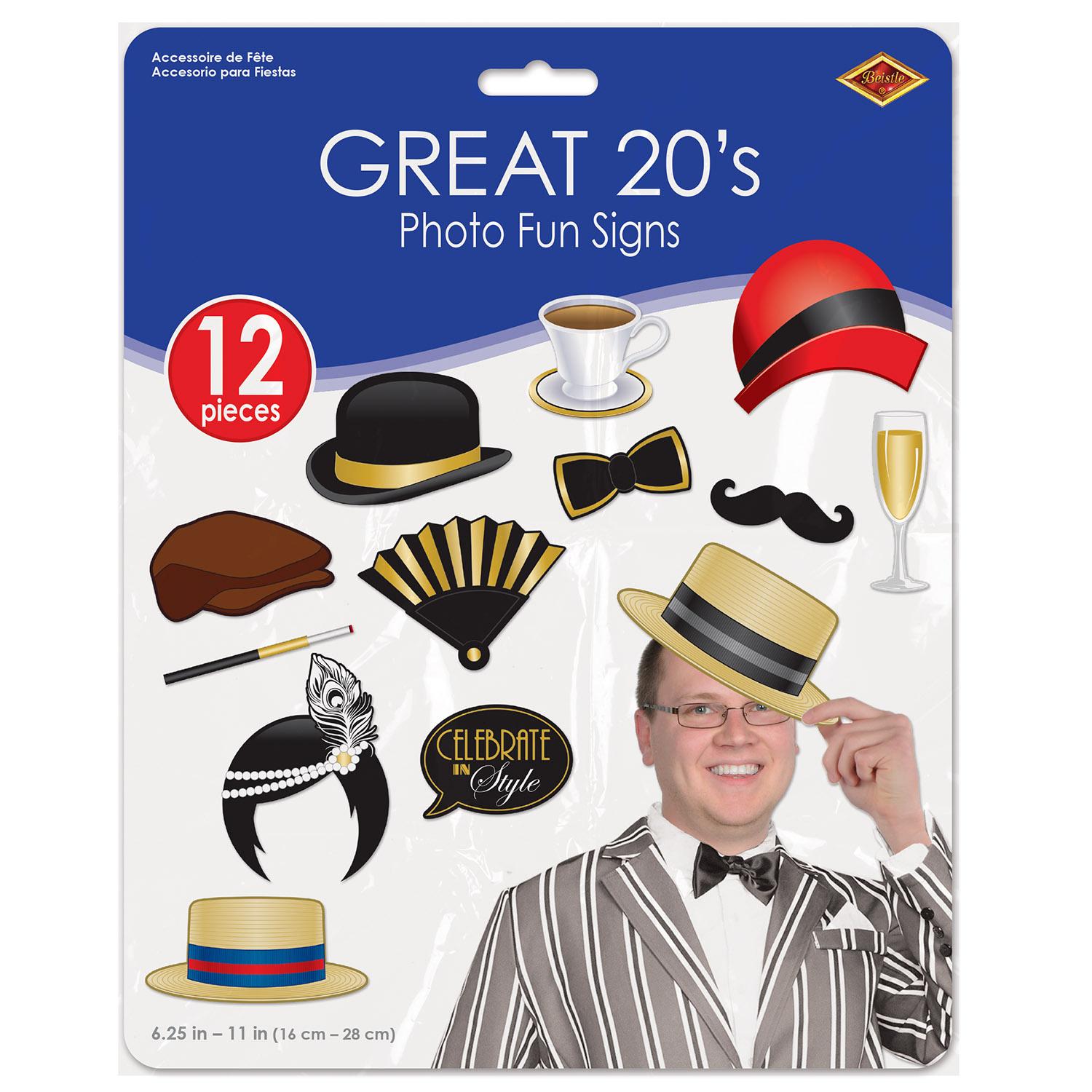 Beistle Roaring 20's Party Photo Fun Signs (12/Pkg)