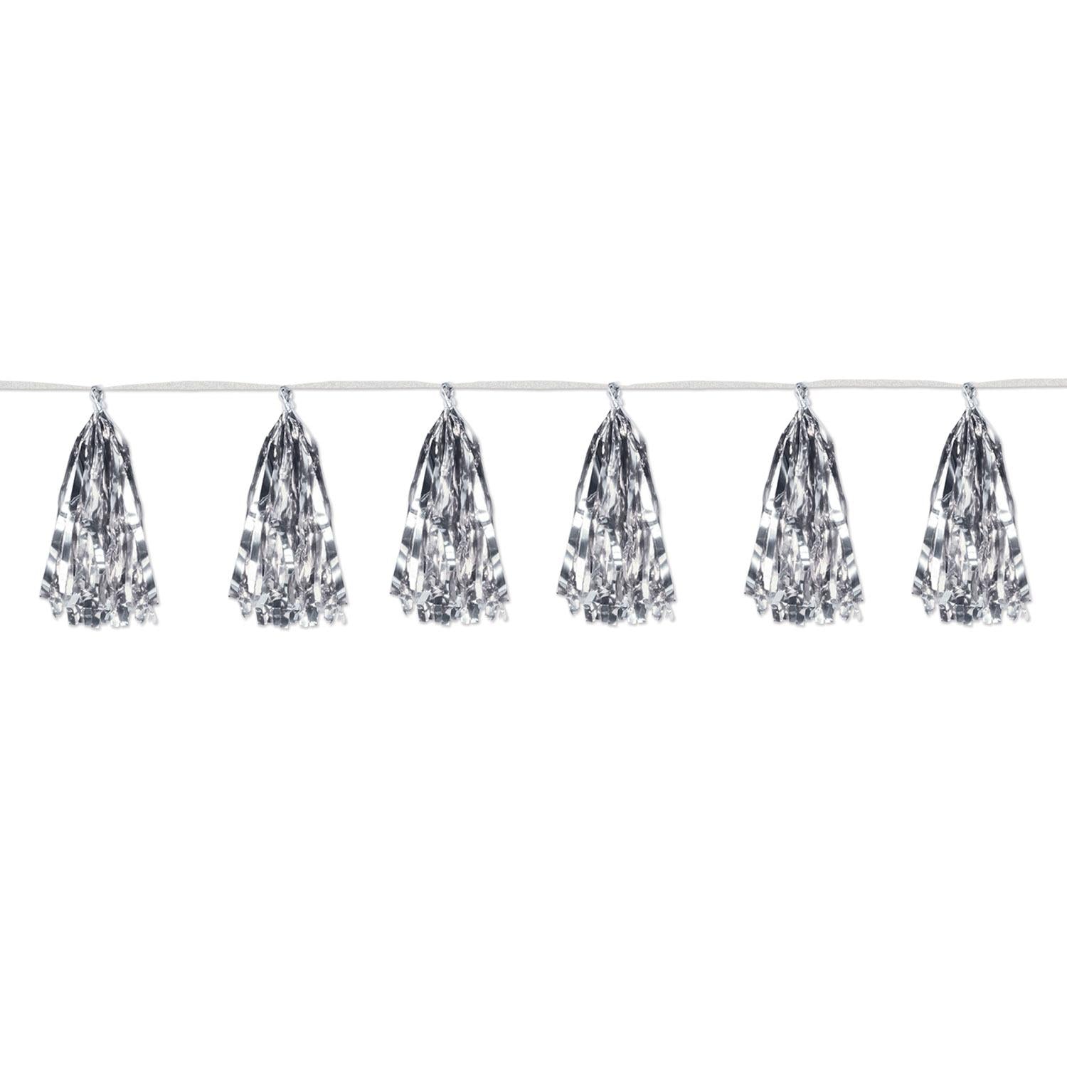 Beistle Metallic Party Tassel Garland - silver