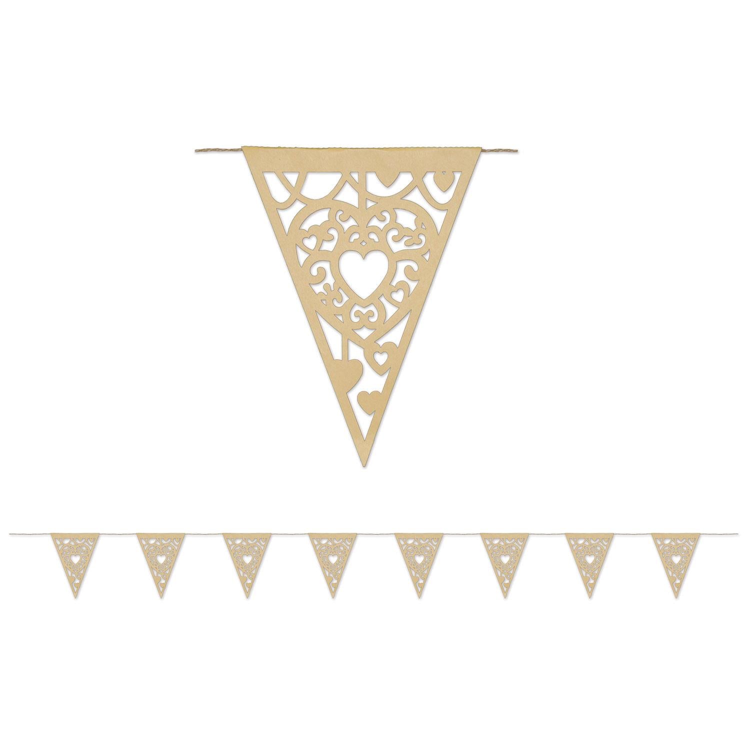 Die-Cut Kraft Paper Heart Wedding Party Pennant Banner