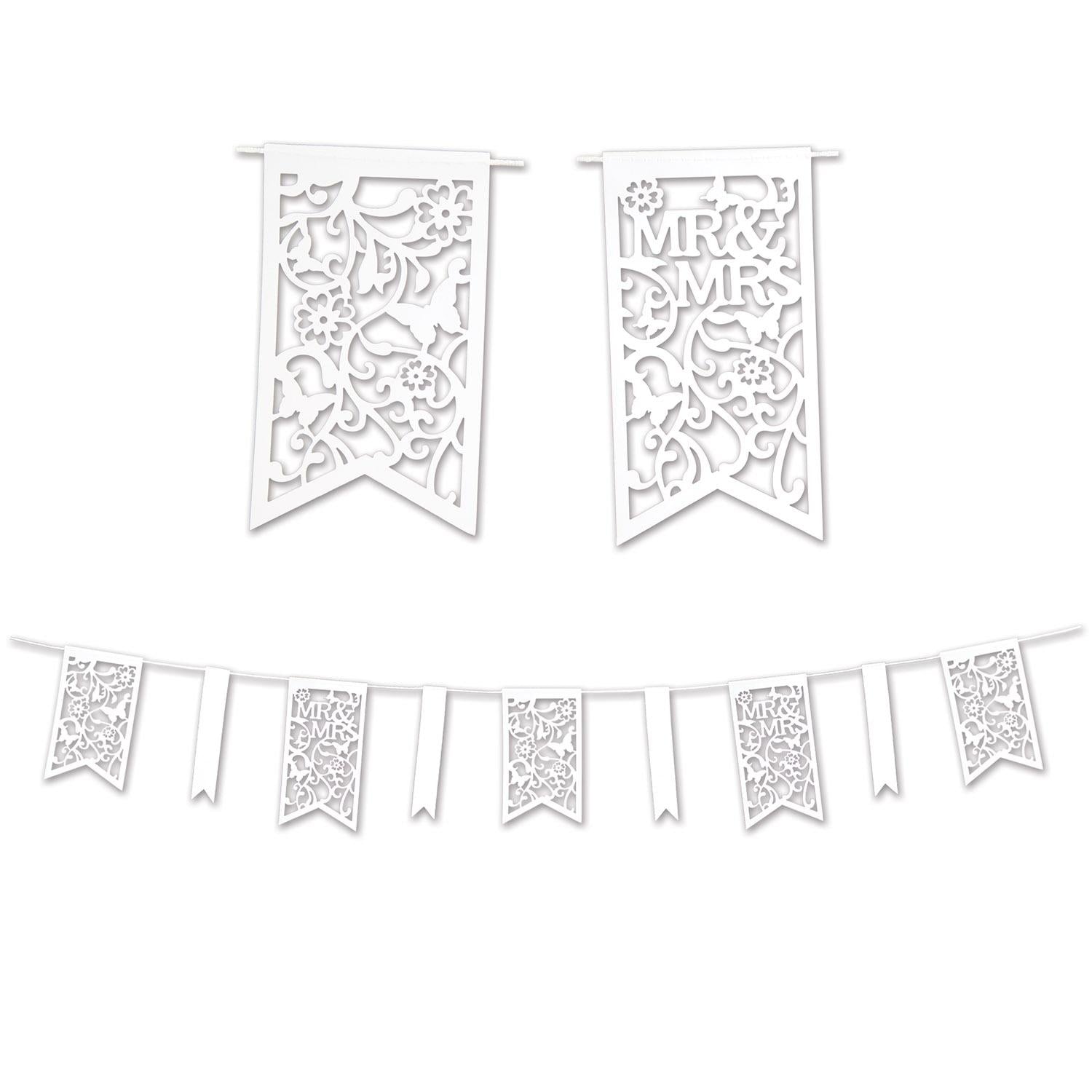 Beistle Die-Cut Mr & Mrs Wedding Party Pennant Banner