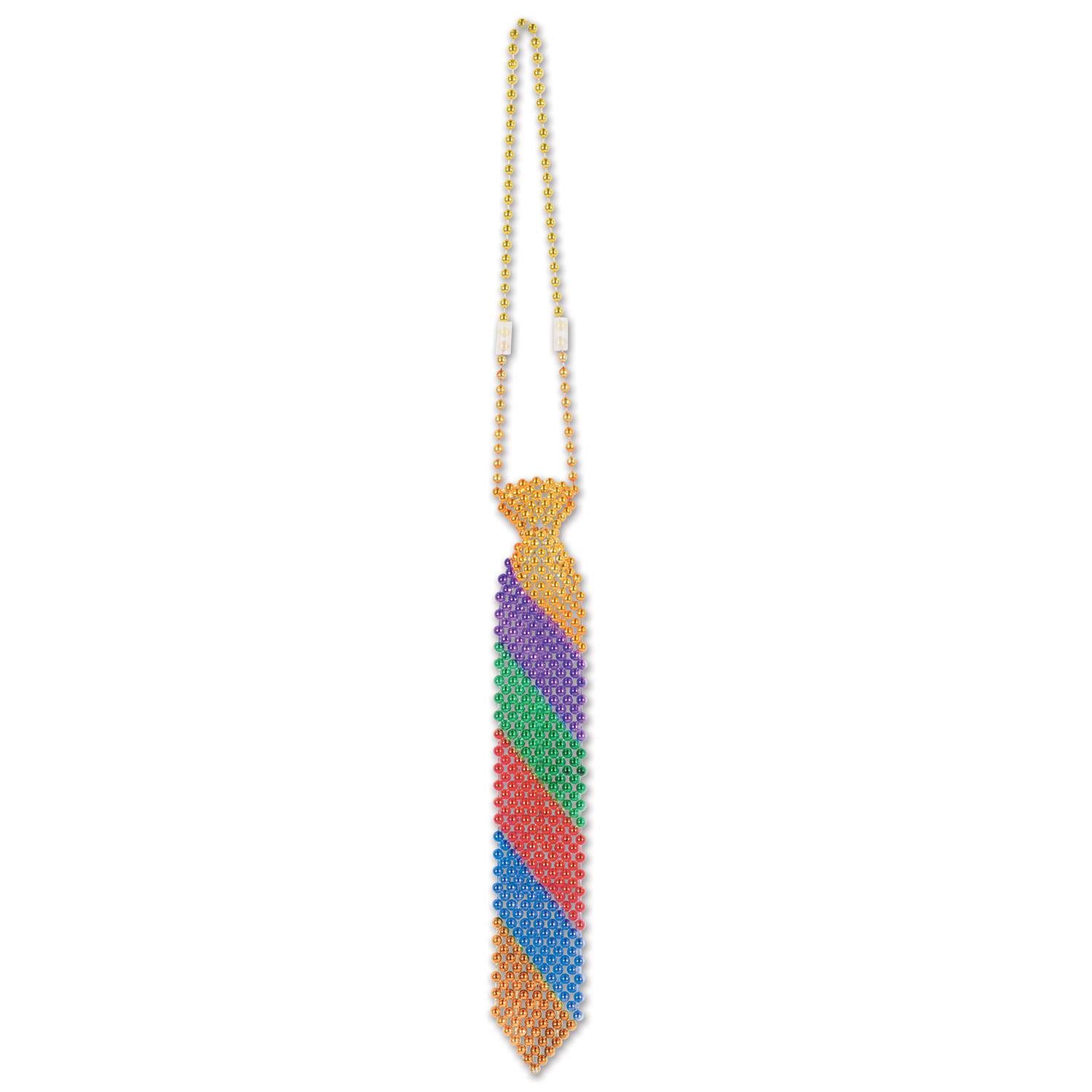 Beistle Beaded Rainbow Tie