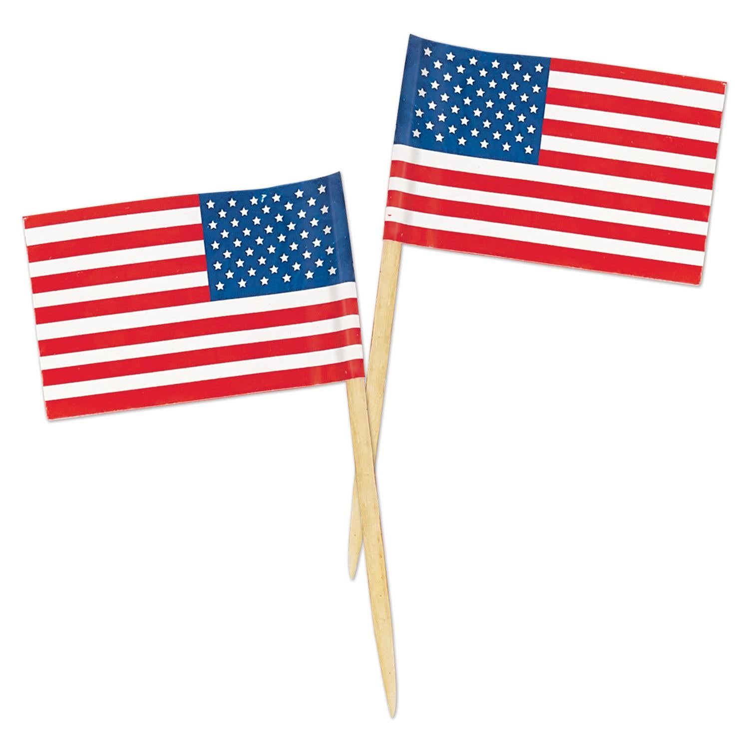 Beistle Packaged U S Flag Party Picks (50/Pkg)