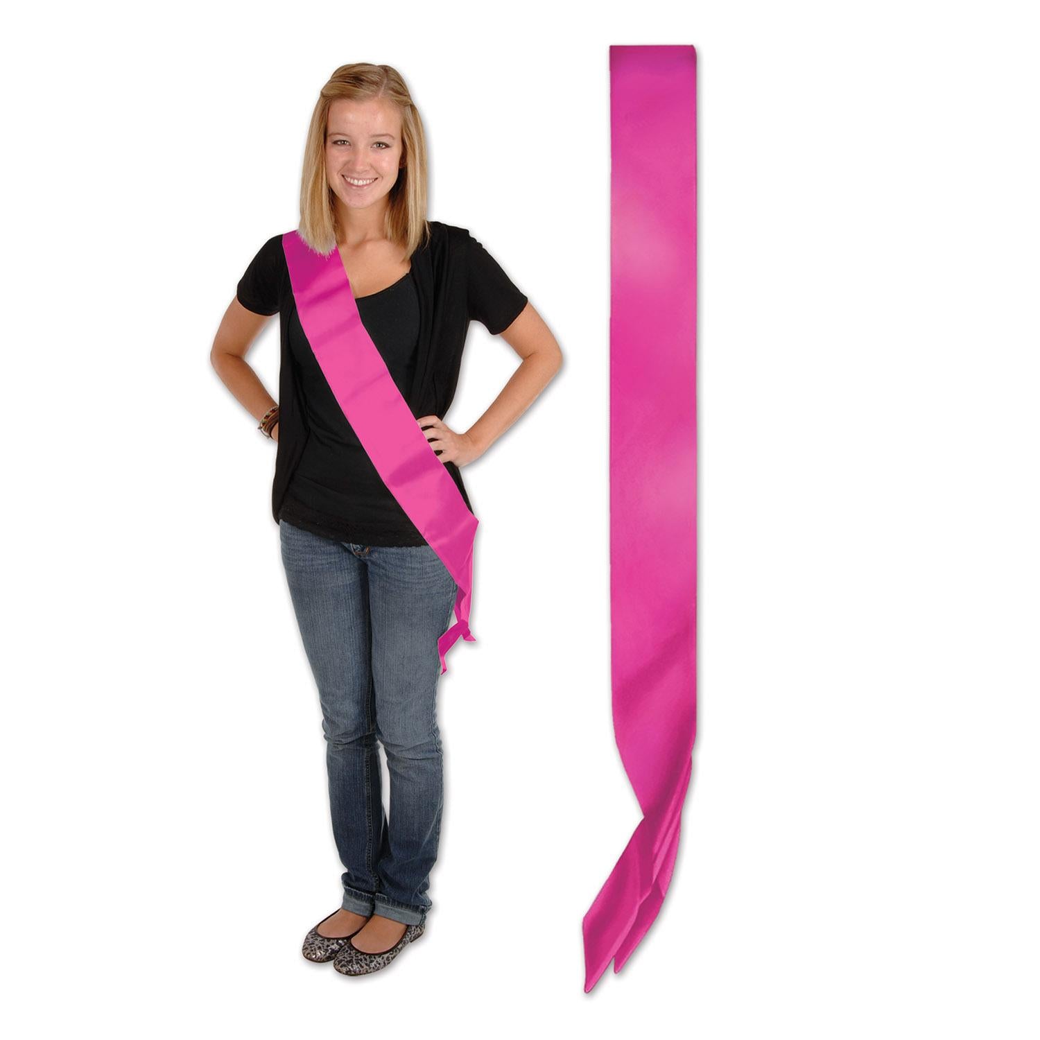 Beistle Satin Sash - cerise