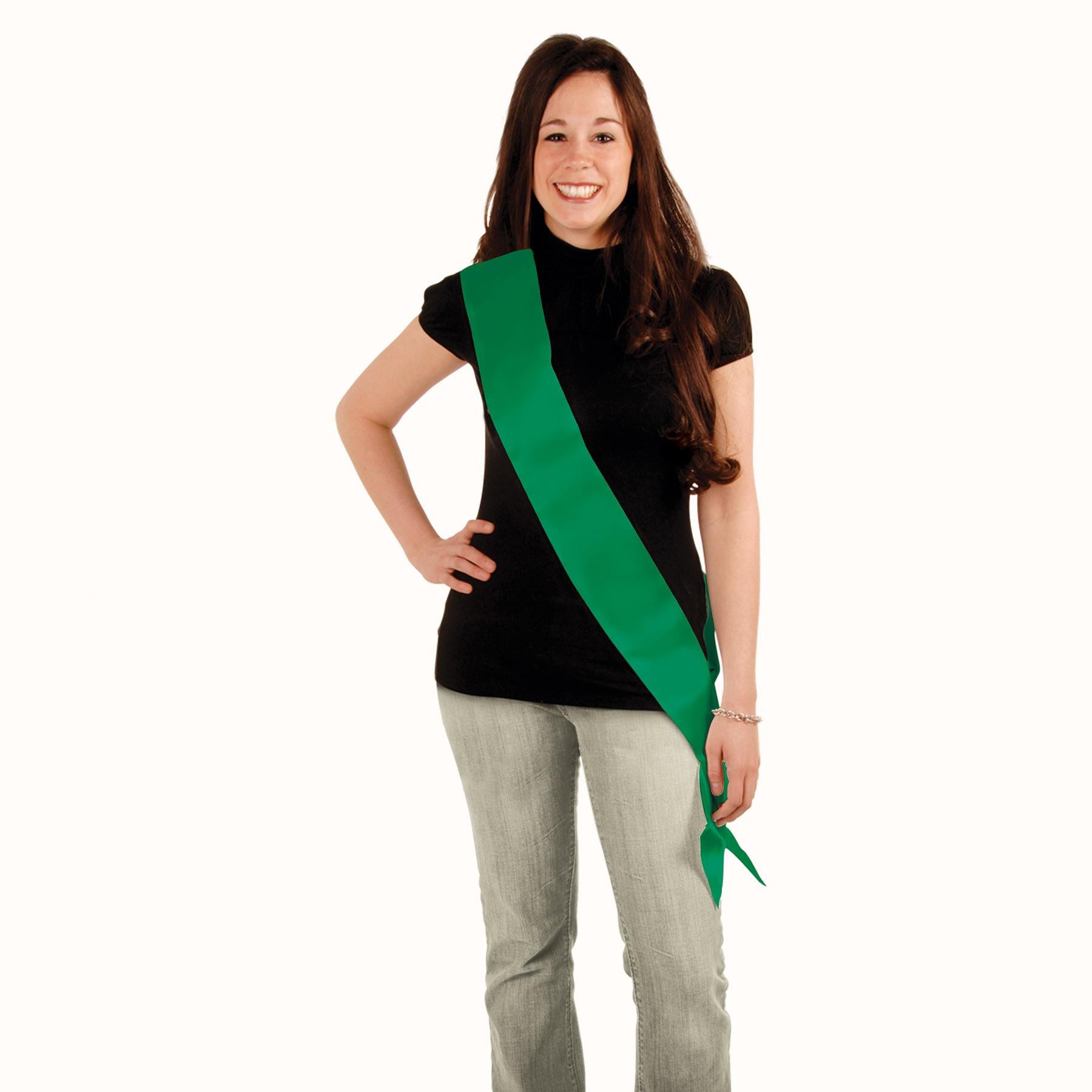 Beistle Satin Sash - green