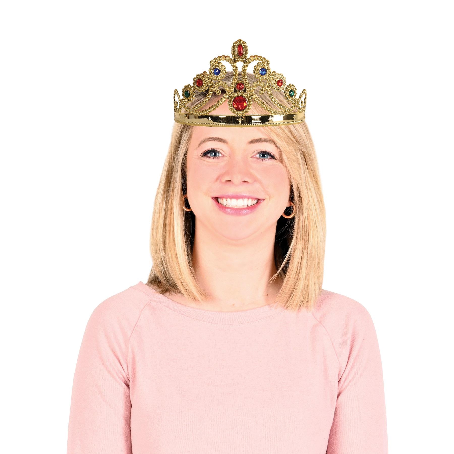 Beistle Plastic Jeweled Queen's Tiara - Gold