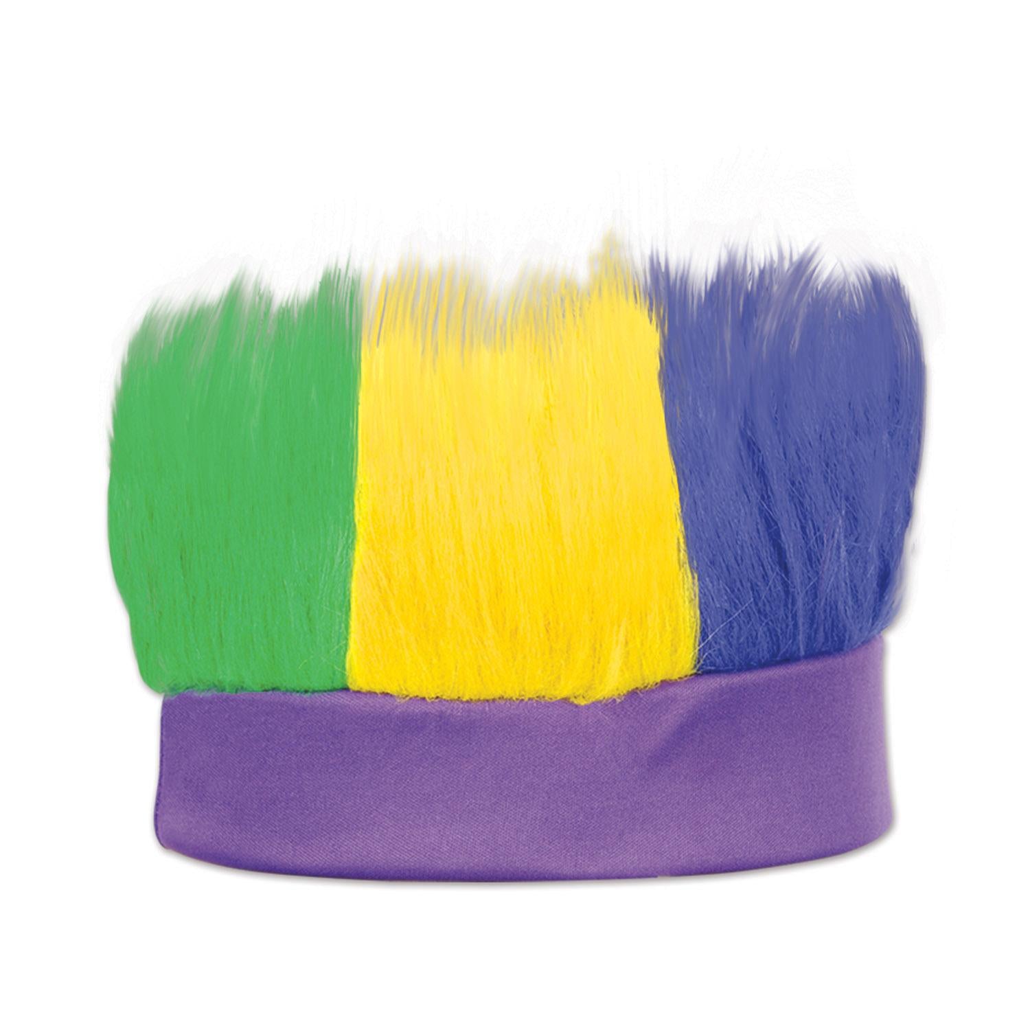 Mardi Gras Hairy Headband - golden-yellow - green - purple