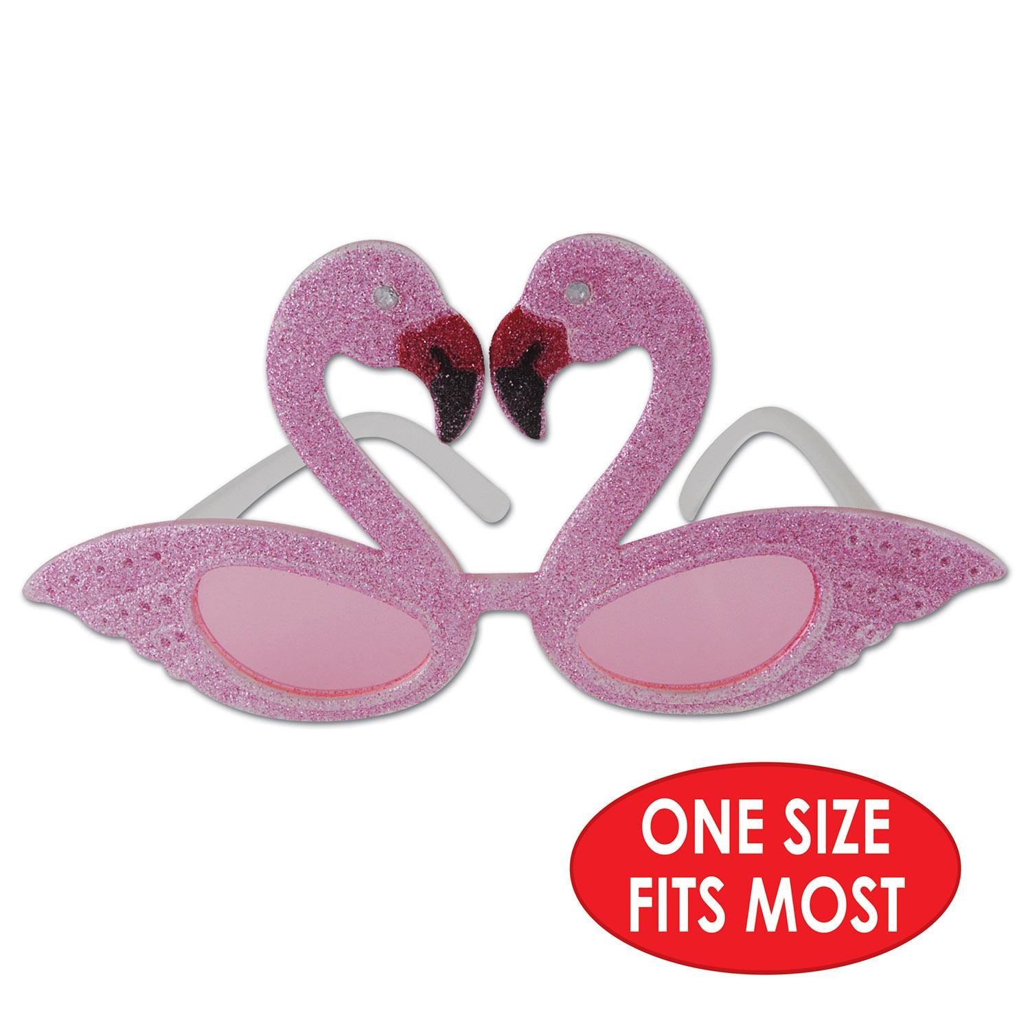 Beistle Luau Party Glittered Flamingo Fanci-Frame Glasses