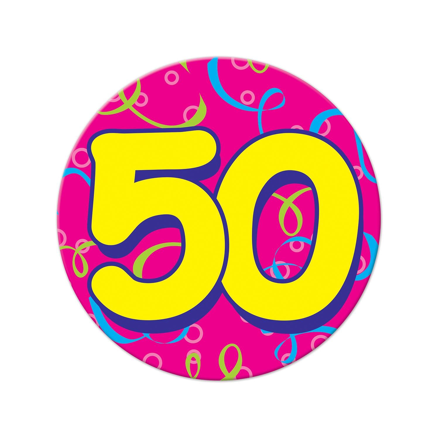 Beistle Jumbo 50th Birthday Party Button